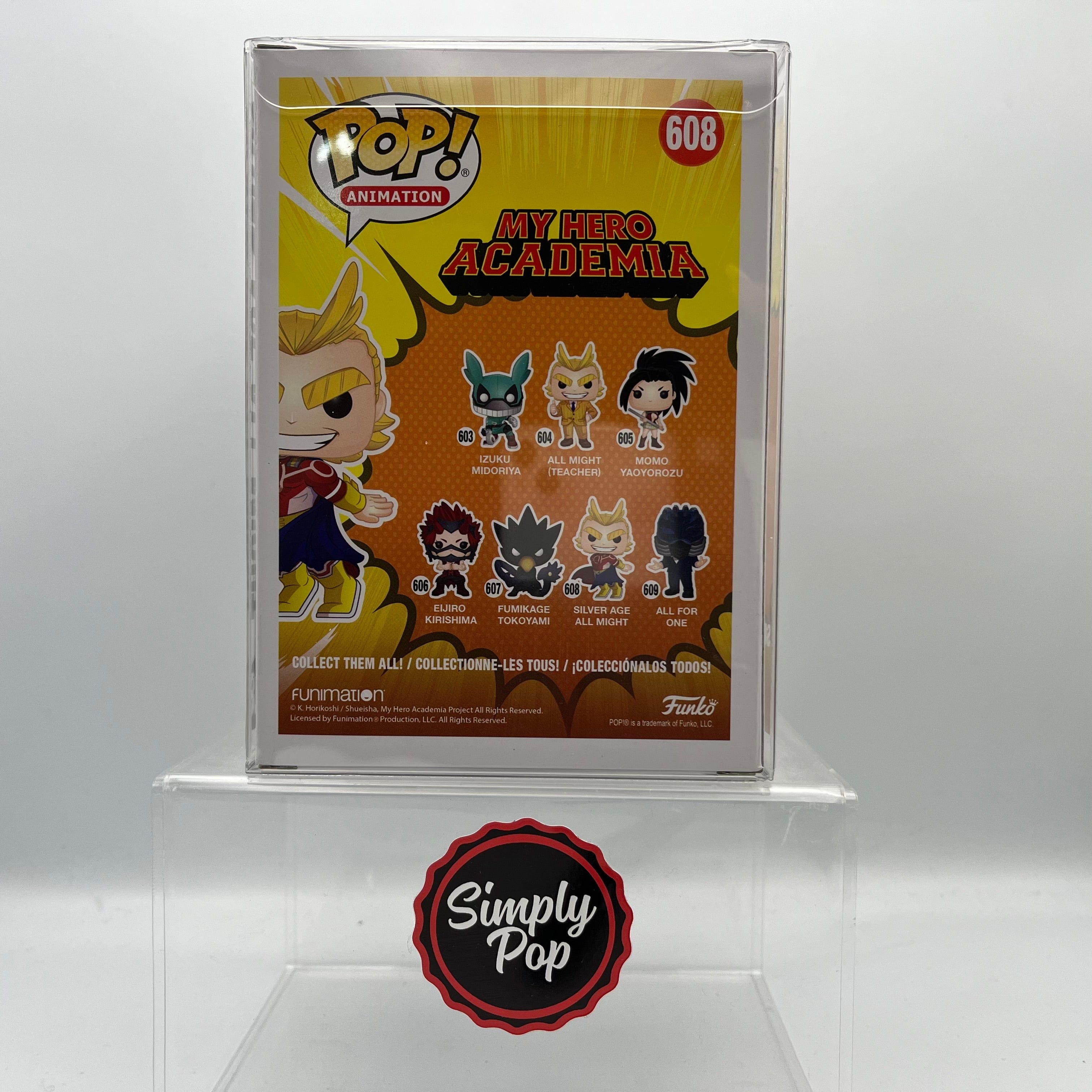 Funko Pop Silver Age All Might #608 PSA Autographed / Signed by Chris Sabat with Certificate