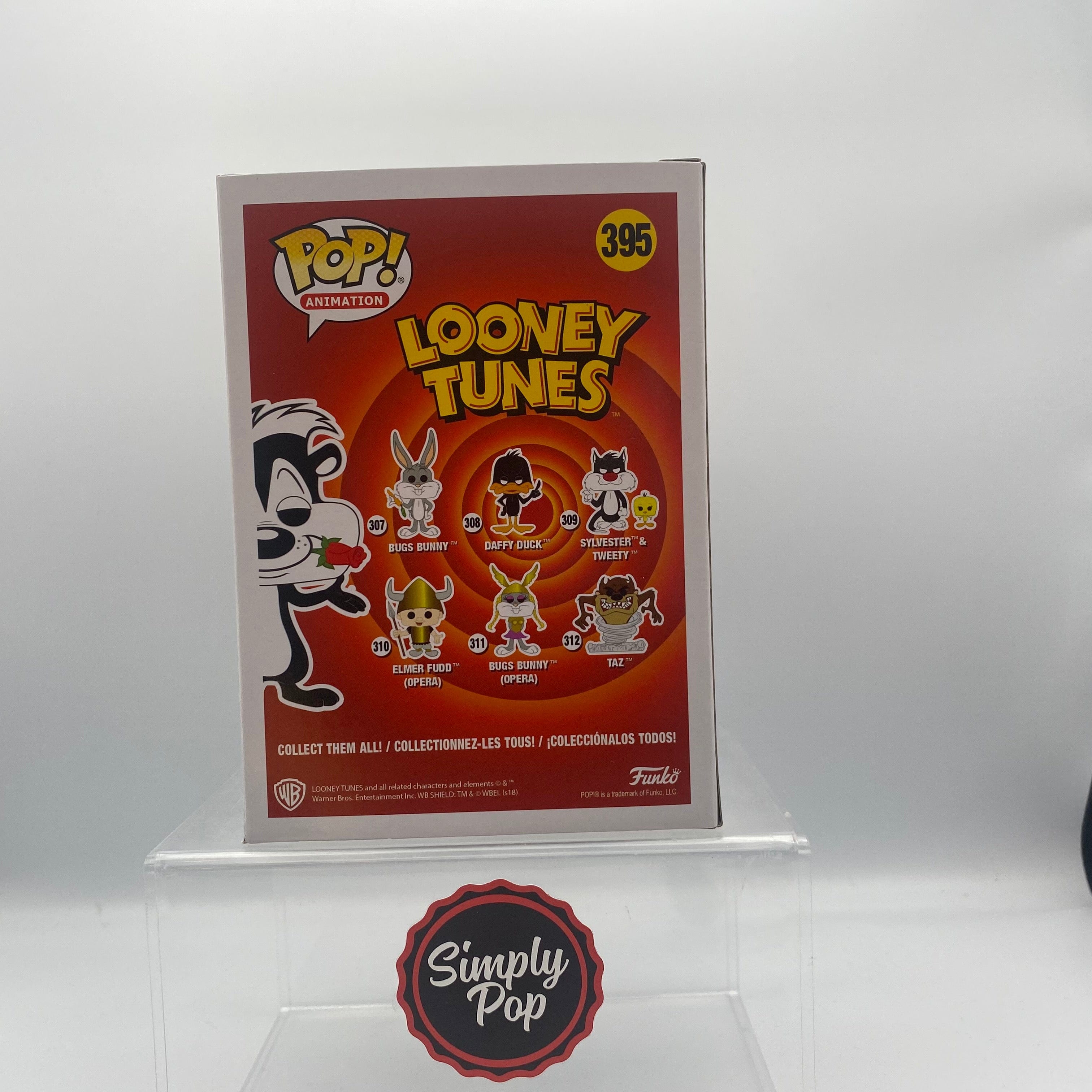 Funko Pop Pepe Le Pew #395 Looney Tunes 2018 SDCC San Diego Exclusive