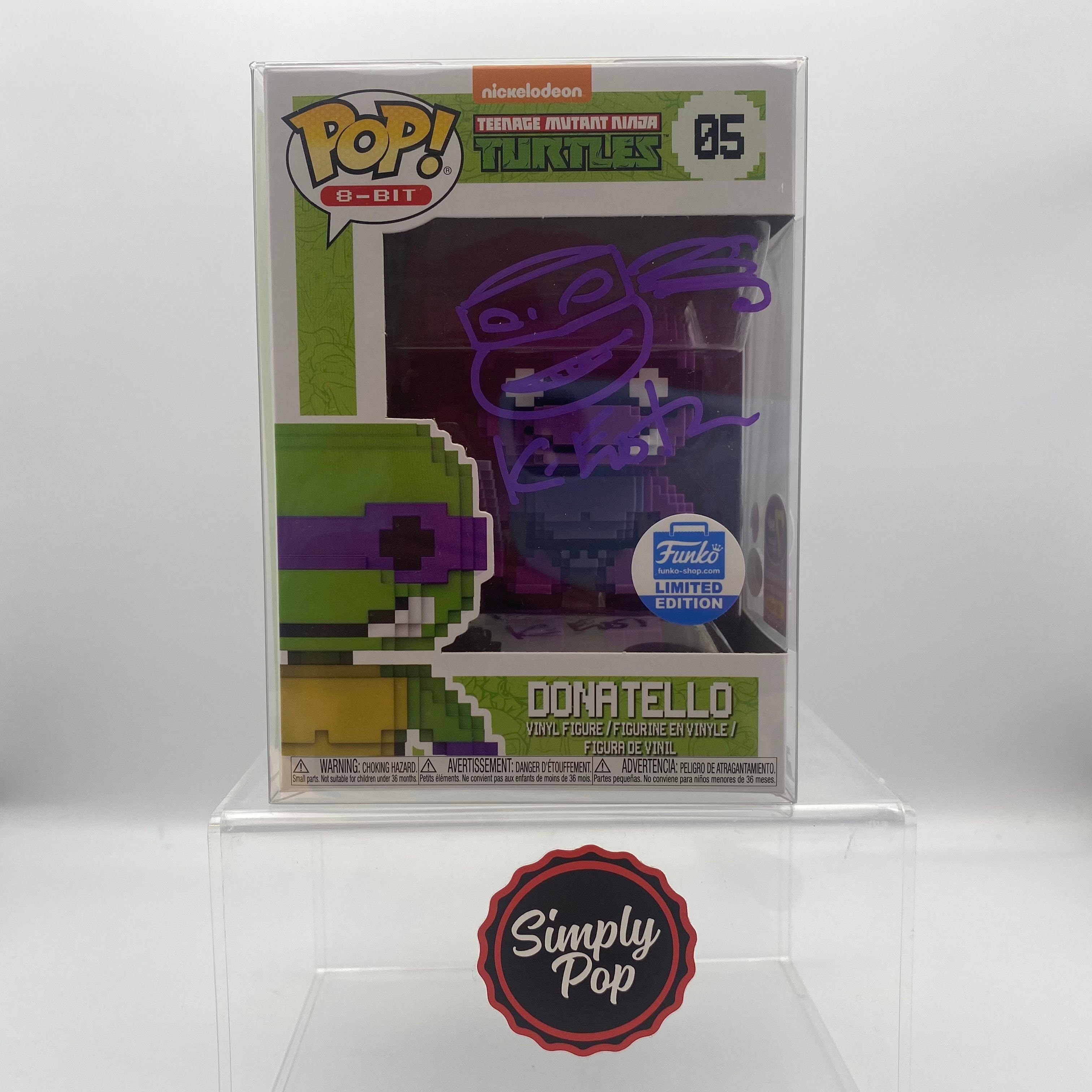 Funko Pop Donatello 8 - bit #05 Autographed Signed 1/10 Limited Edition Kevin Eastman 7BAP