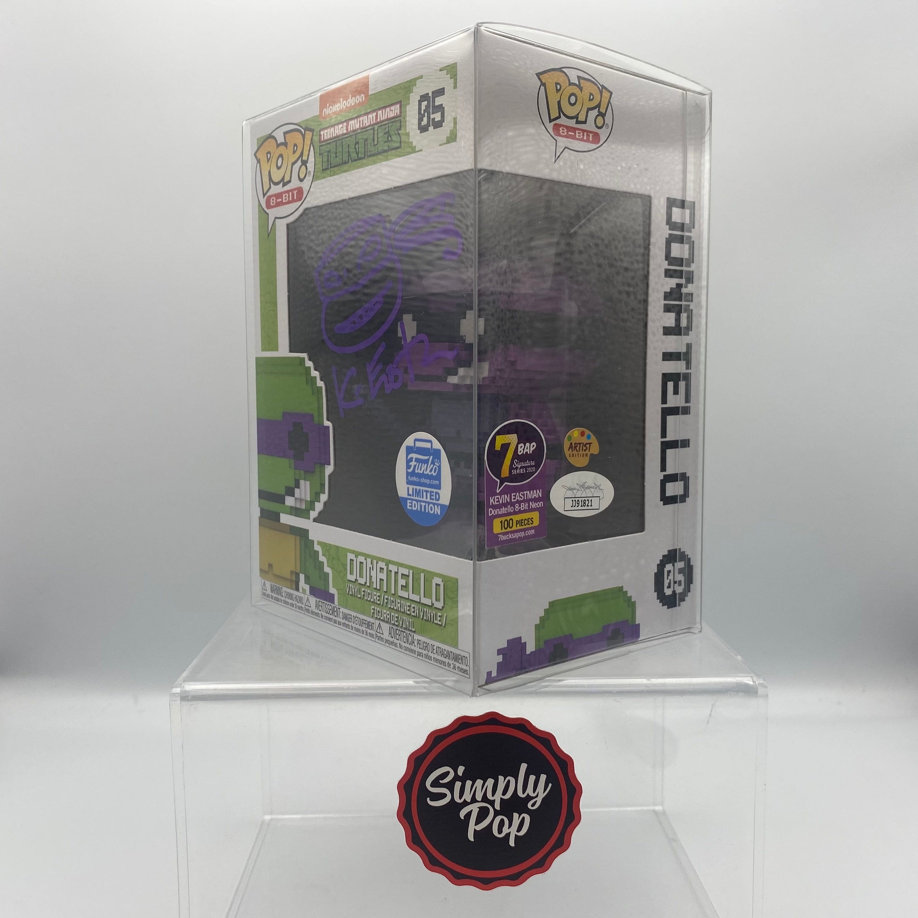 Funko Pop Donatello 8 - bit #05 Autographed Signed 1/10 Limited Edition Kevin Eastman 7BAP