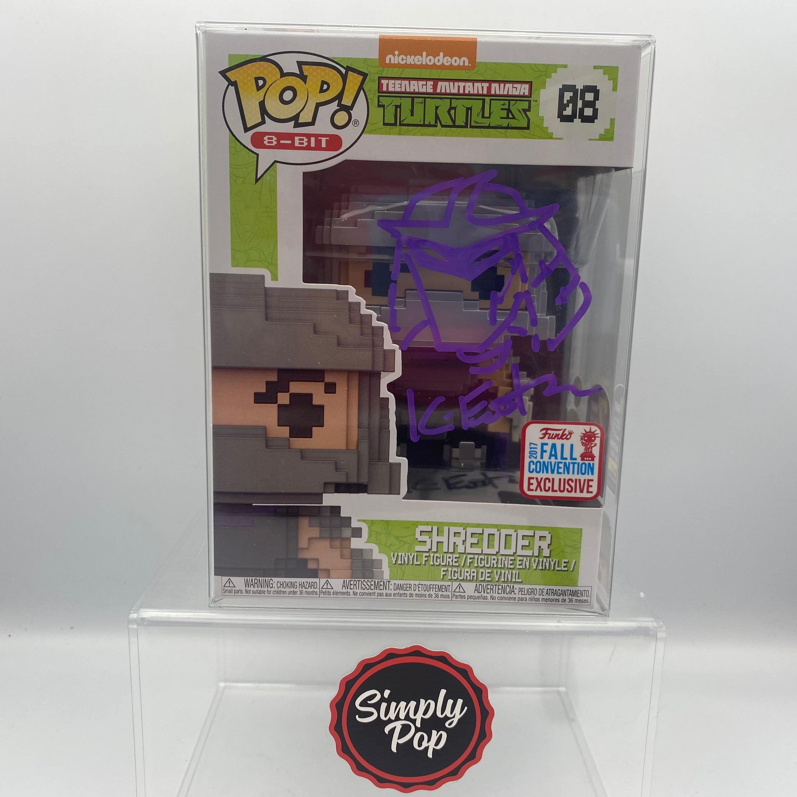 Funko Pop Shredder 8 - bit #08 2017 NYCC Kevin Eastman Autographed Signed 1/50 Limited Edition