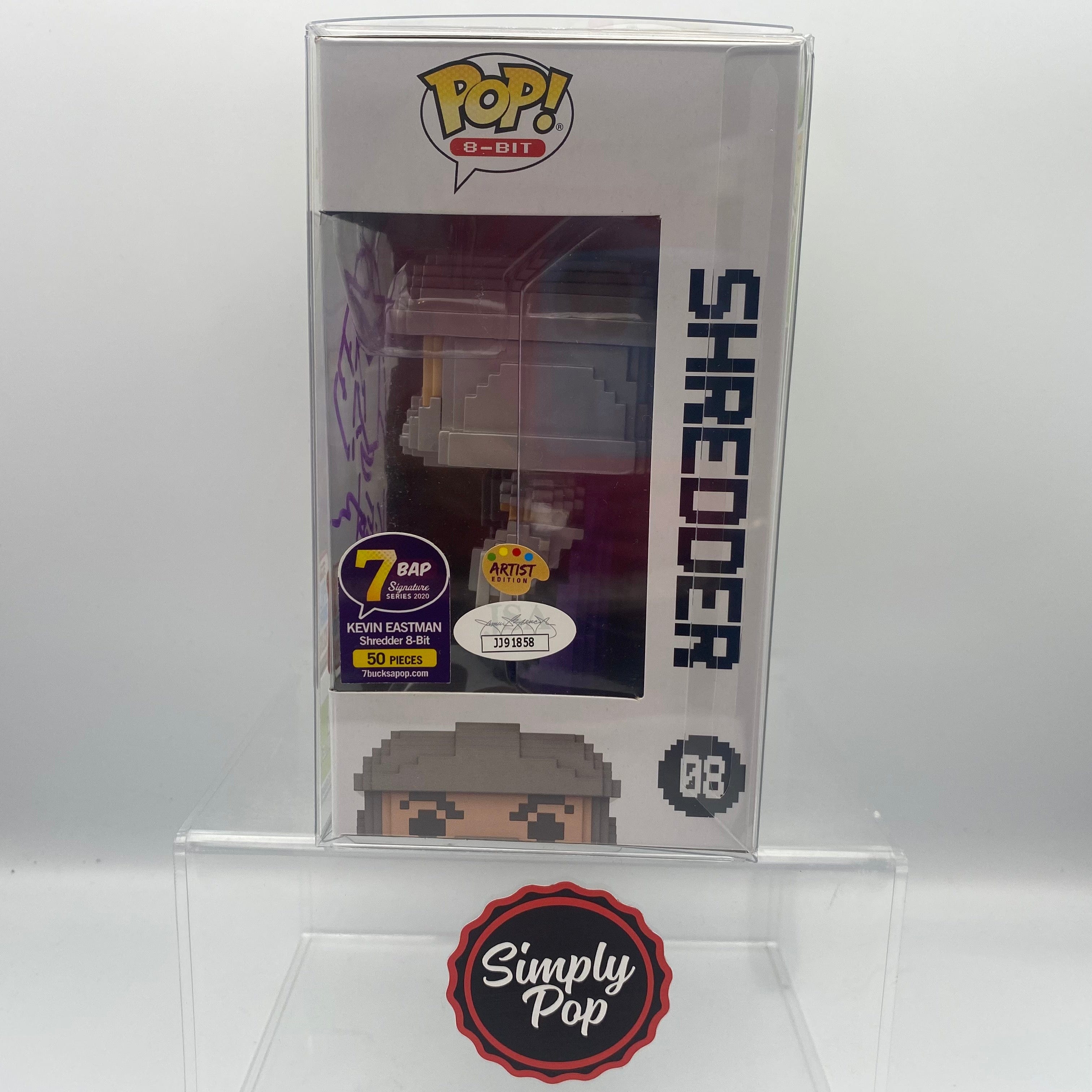 Funko Pop Shredder 8 - bit #08 2017 NYCC Kevin Eastman Autographed Signed 1/50 Limited Edition