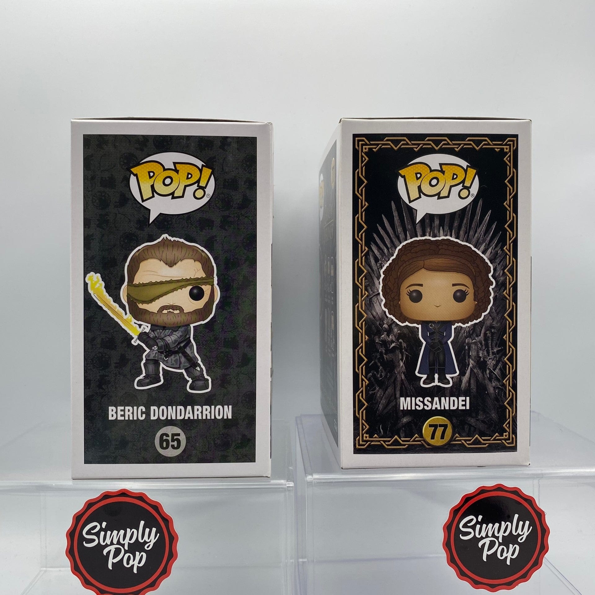 Funko Pop Beric Dondarrion #65 Missandei #77 Set Game Of Thrones Exclusives