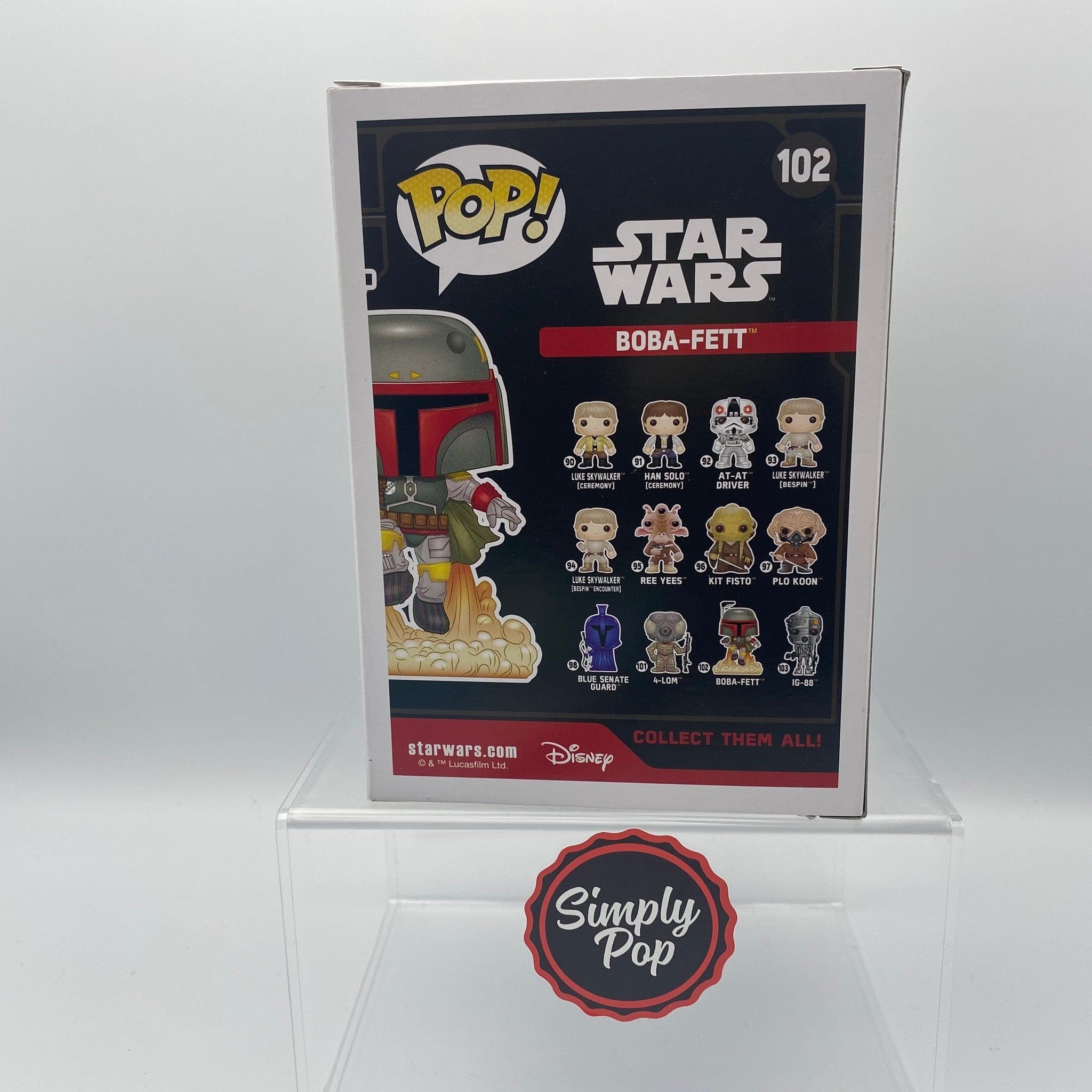 Funko Pop Boba Fett (Action Pose) #102 Star Wars Smuggler's Bounty Exclusive - Damaged
