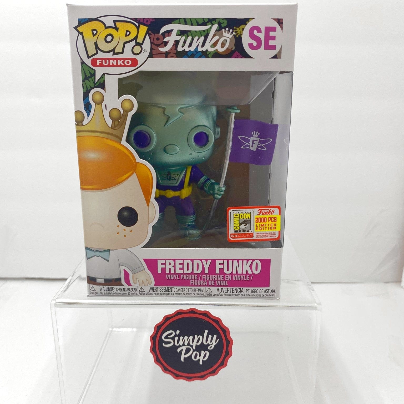 Funko Pop Freddy Funko Space Robot Teal Metallic #SE 2018 SDCC Limited Edition to 2000 pcs