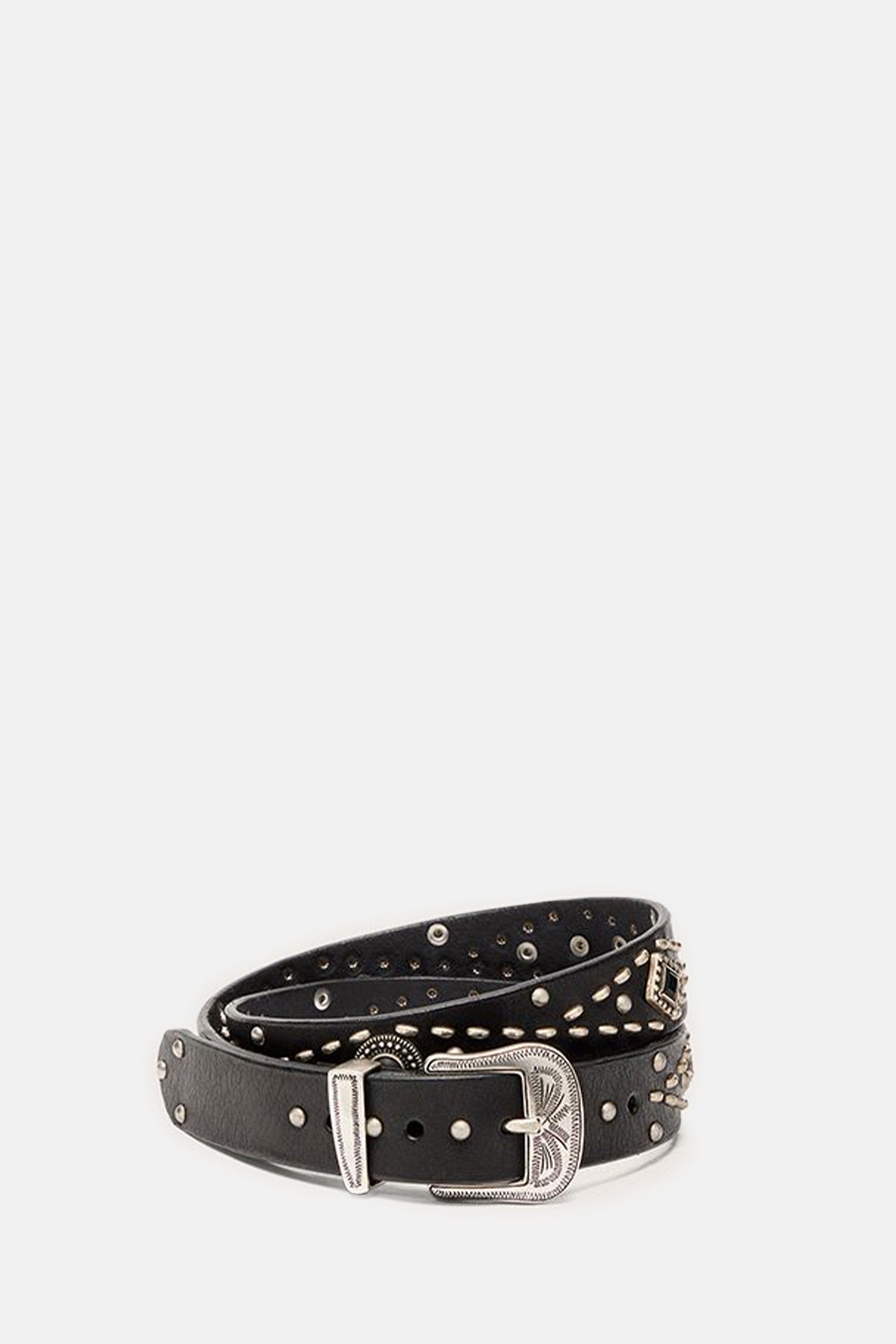 Golden Goose CINTURA CON BORCHIE IN PELLE LAVATA