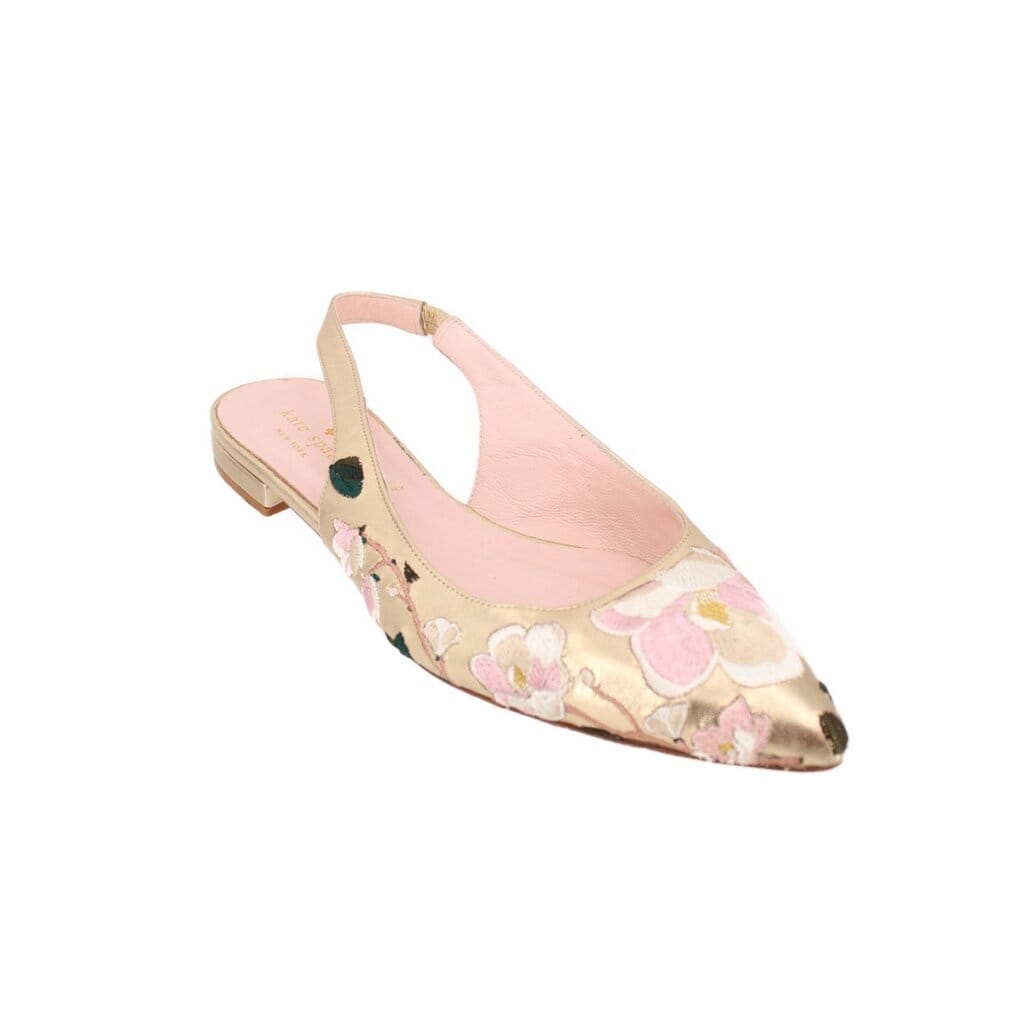 KATE SPADE FLORAL FLATS GOLD 8.5 US