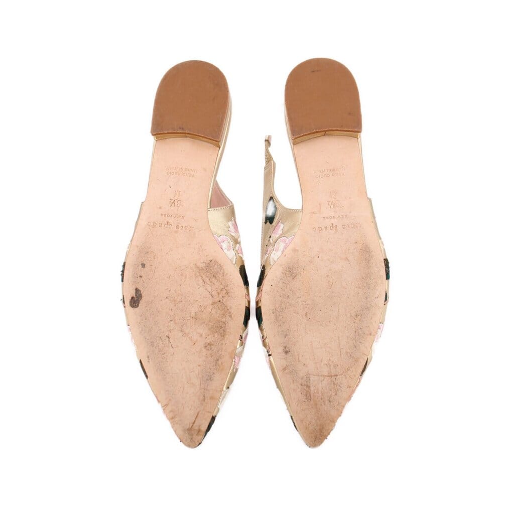 KATE SPADE FLORAL FLATS GOLD 8.5 US