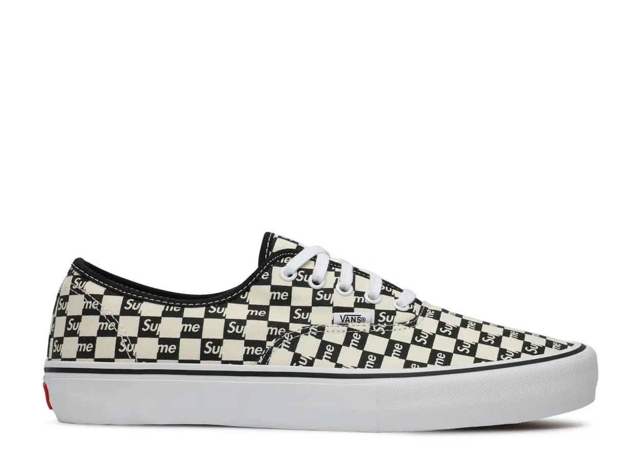 Vans Authentic Supreme Black Checker Logo (WORN)