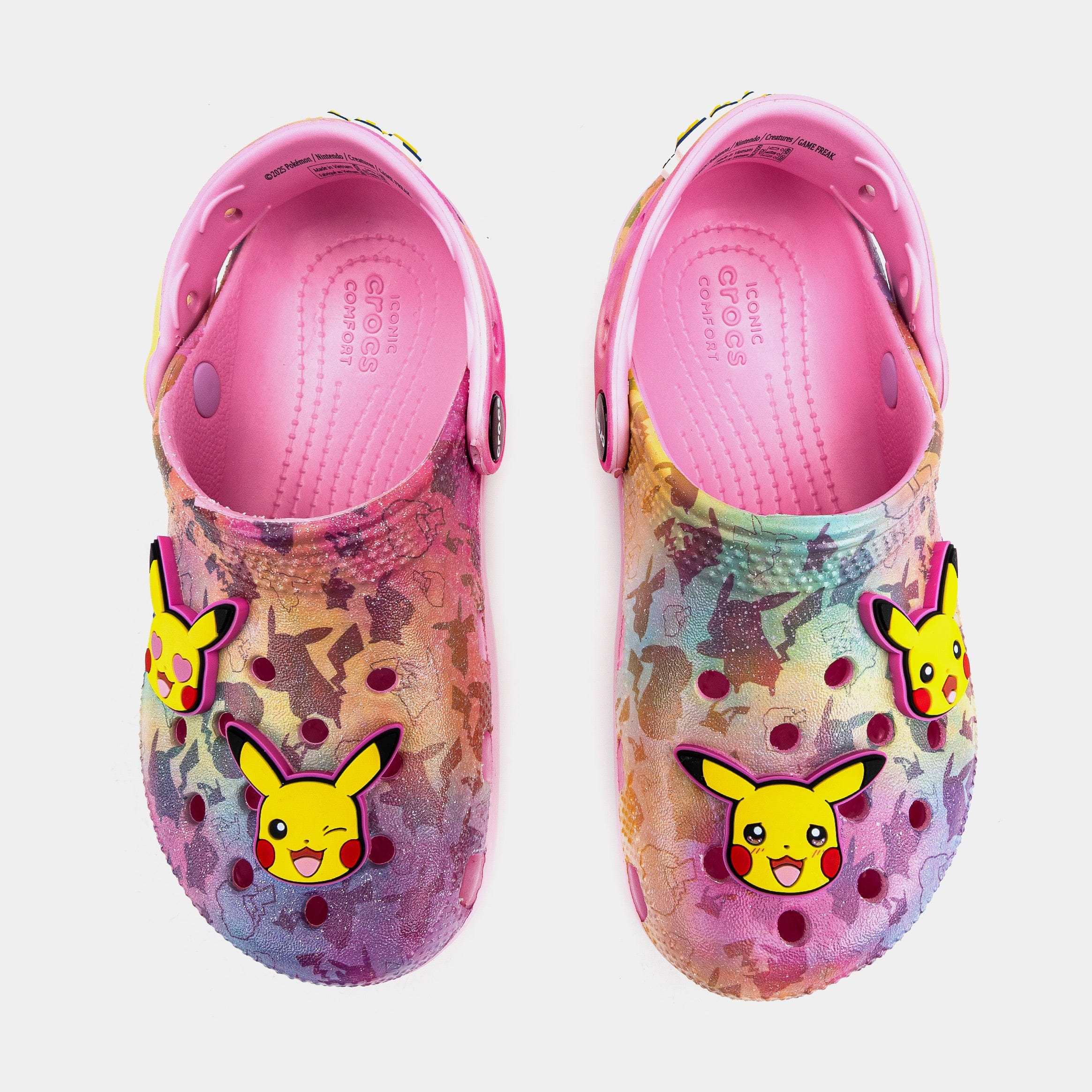 CROCS Pikachu Classic Clog Preschool/Grade School Sandals (Pink/Yellow)