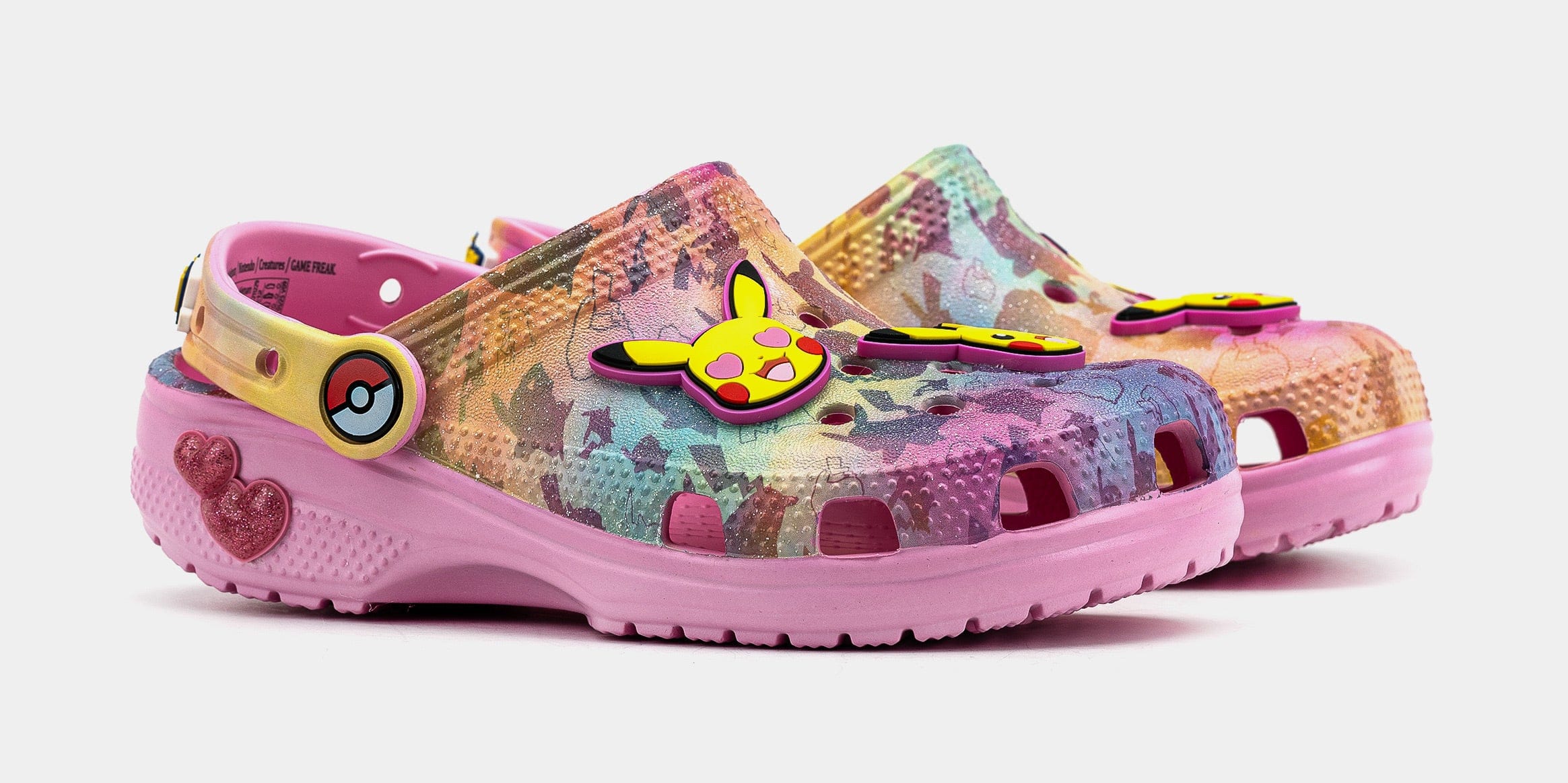 CROCS Pikachu Classic Clog Preschool/Grade School Sandals (Pink/Yellow)