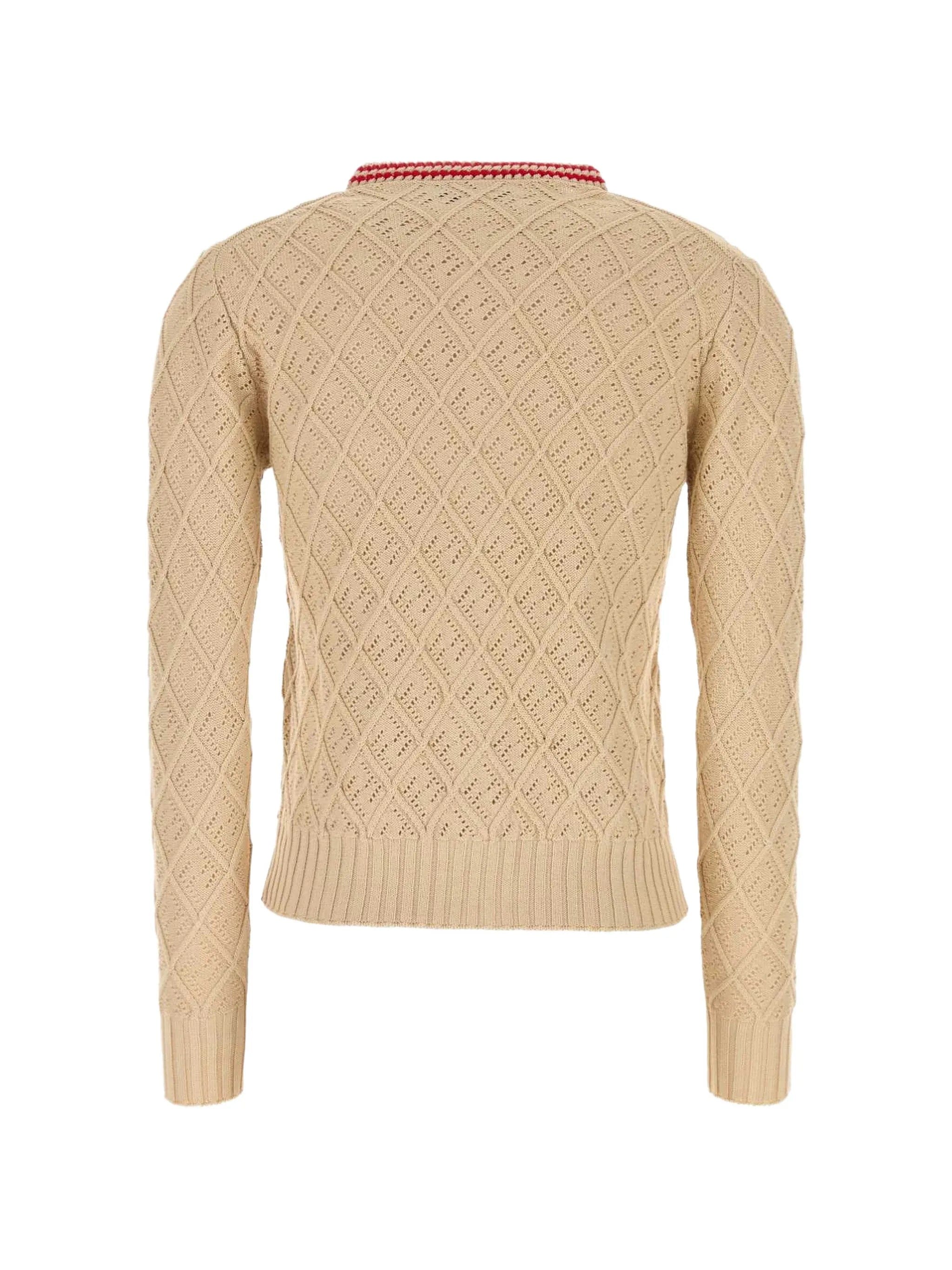 Fendi FF - monogram pointelle - knit cardigan