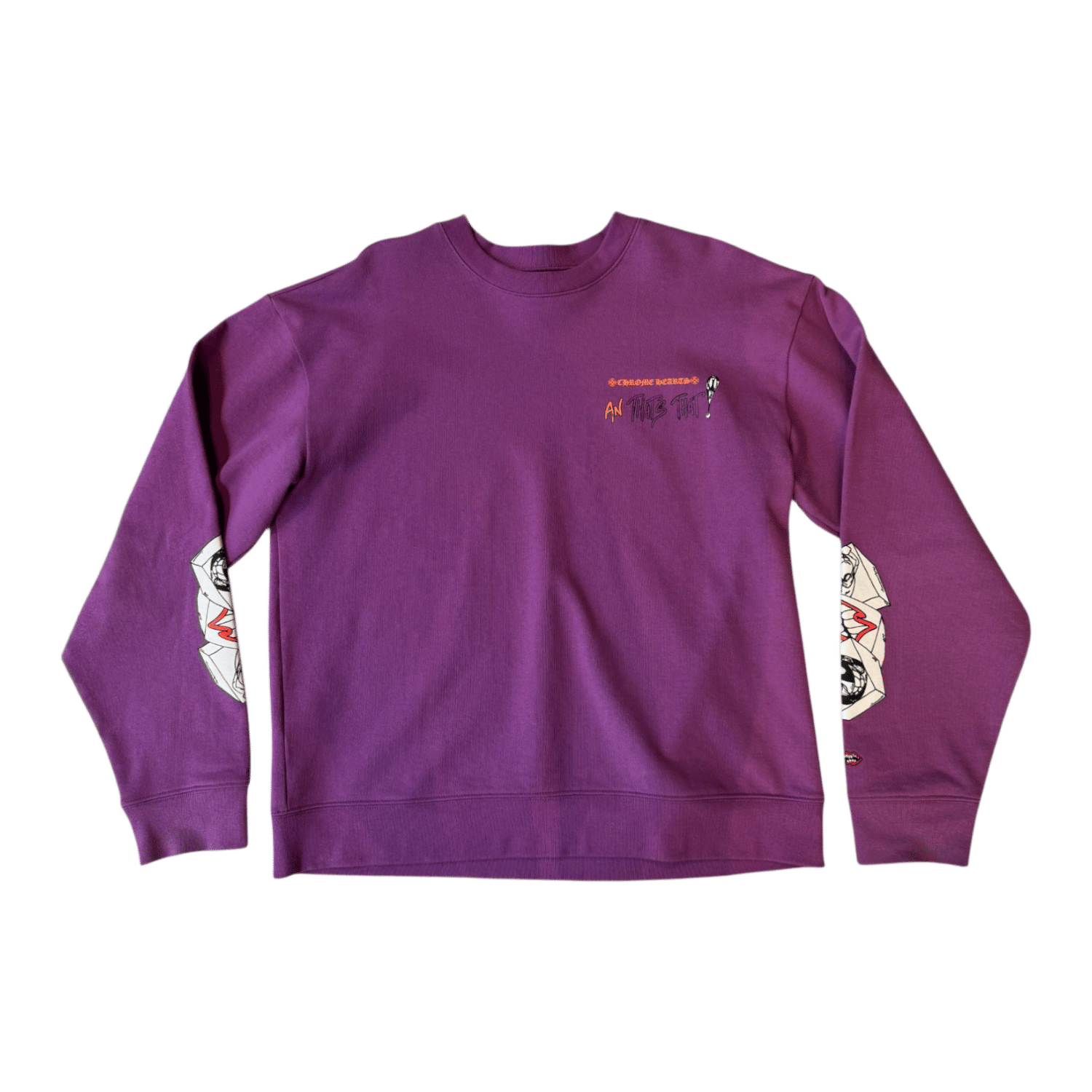 Chrome Hearts Matty Boy I Want More Not Less Crewneck Purple