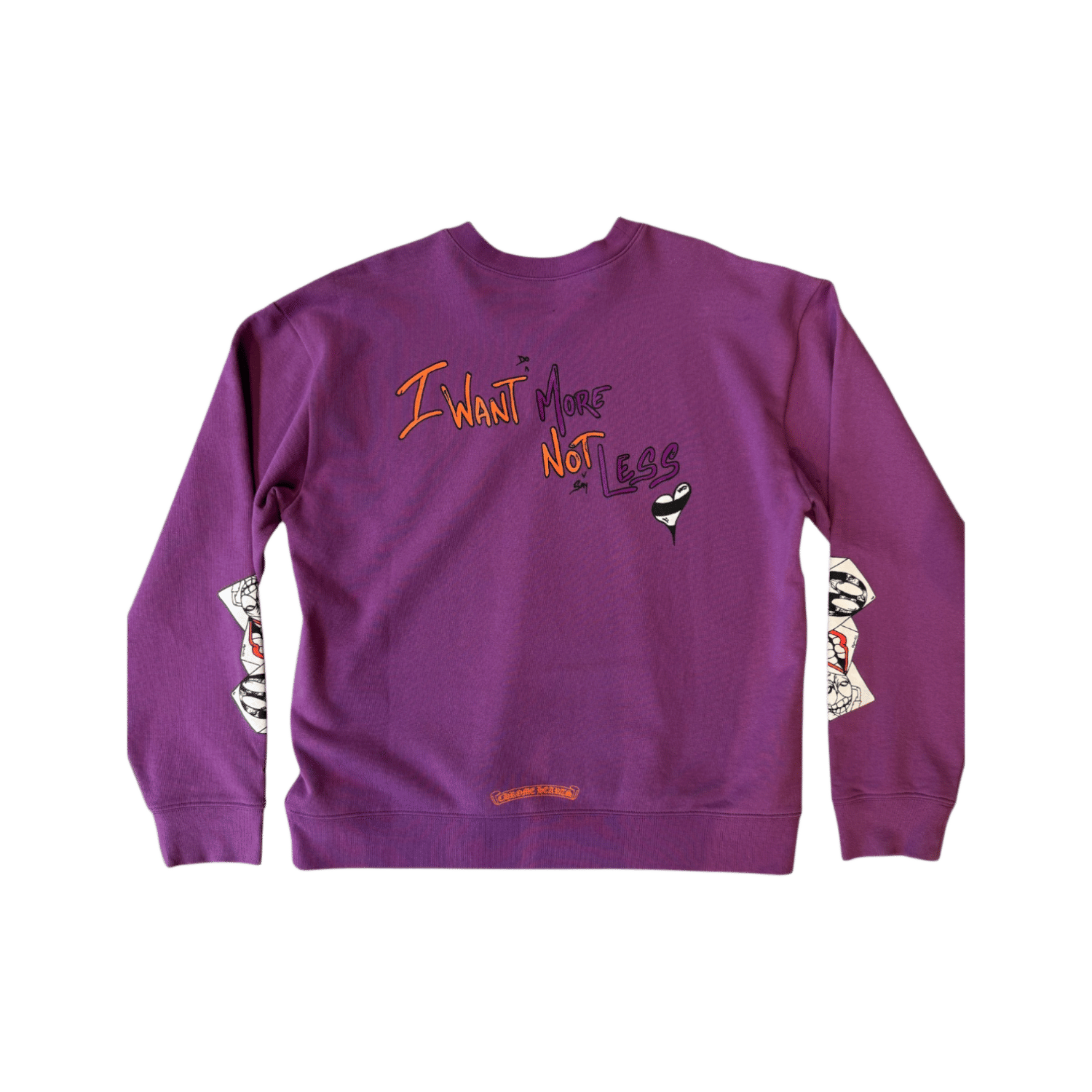 Chrome Hearts Matty Boy I Want More Not Less Crewneck Purple