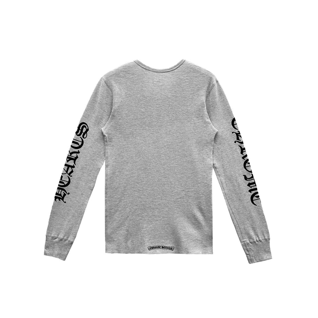 Chrome Hearts Scroll Logo Thermal Long Sleeve T - Shirt Grey