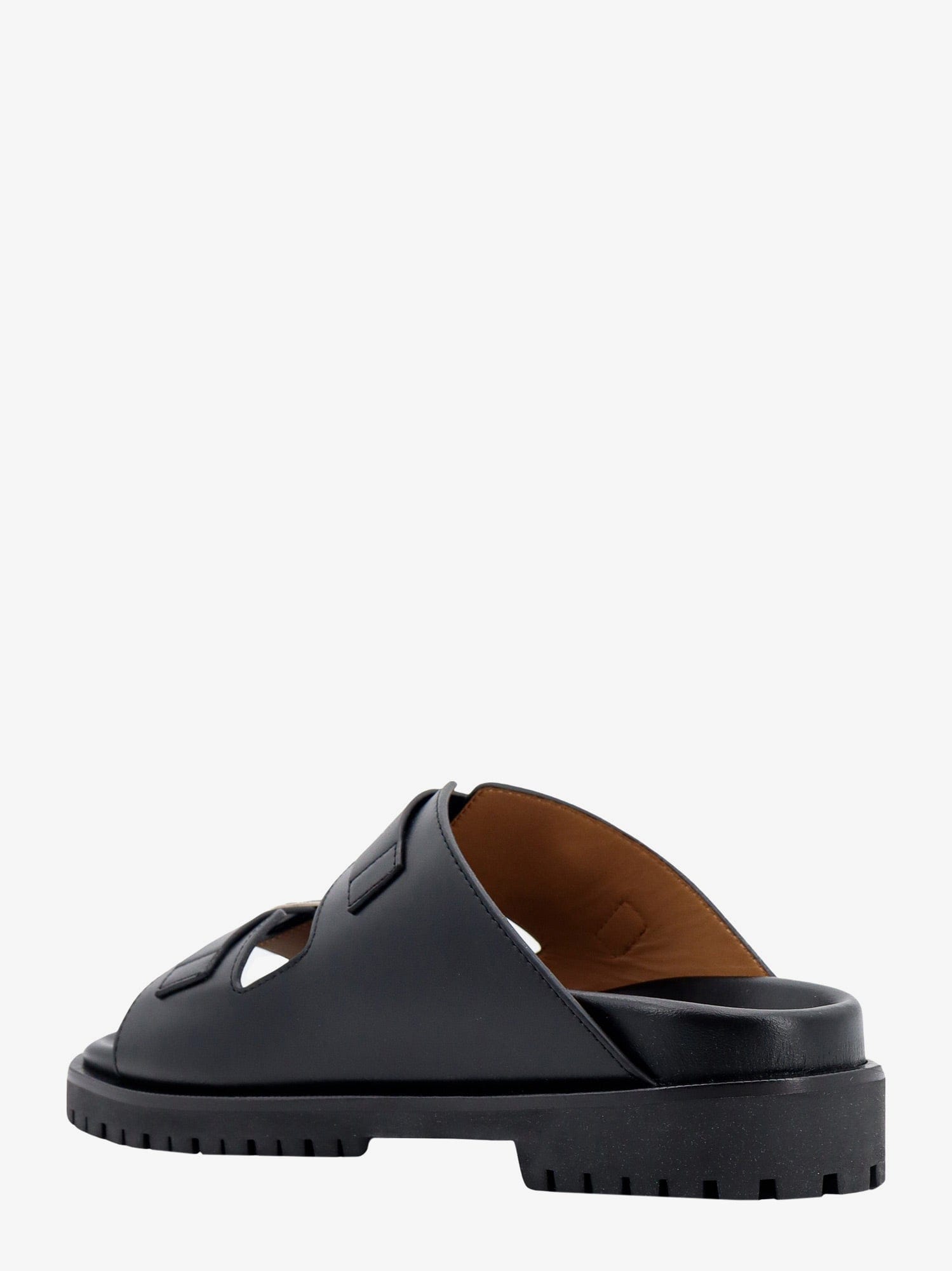 OFF WHITE Leather sandals with metal buckles with arrow logo