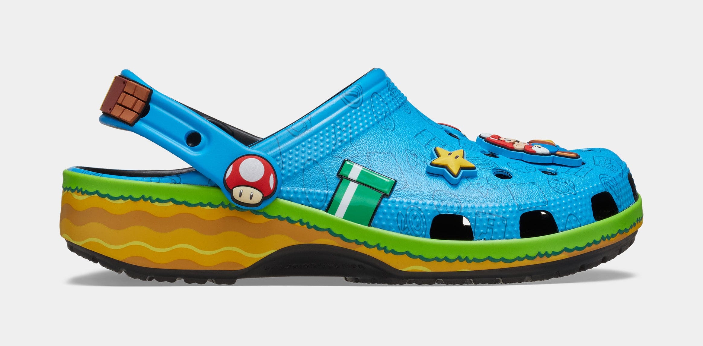 CROCS Super Mario Classic Clog Mens Sandals (Blue/Green) Free Shipping