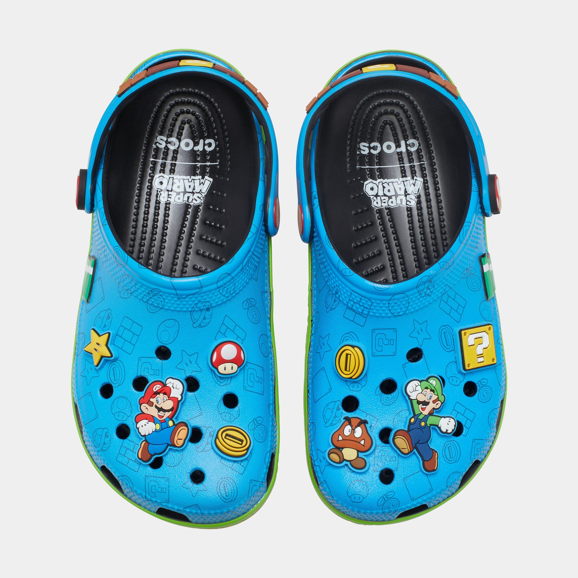 CROCS Super Mario Classic Clog Mens Sandals (Blue/Green) Free Shipping