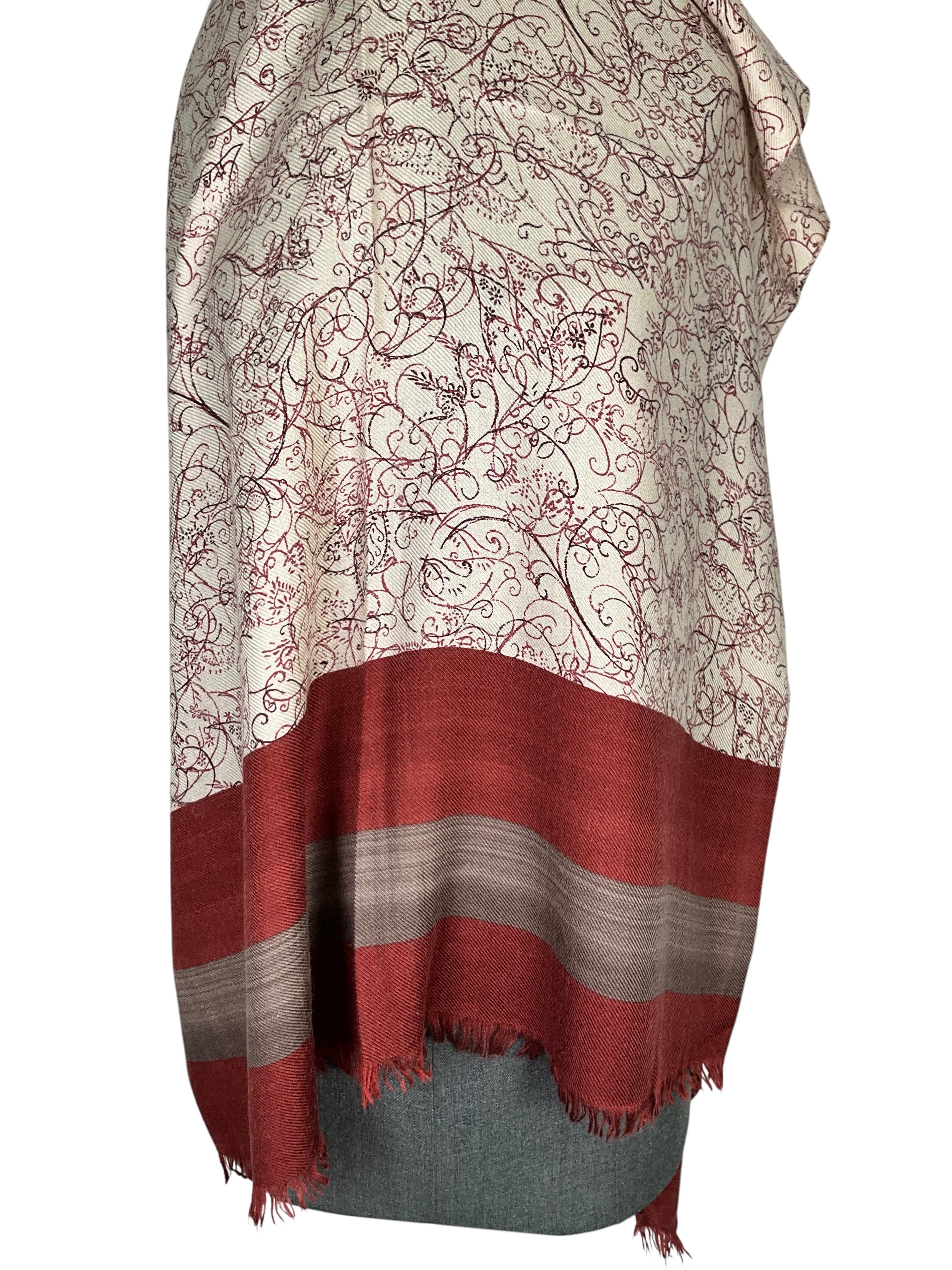 Loro Piana Cashmere Printed Oblong Scarf