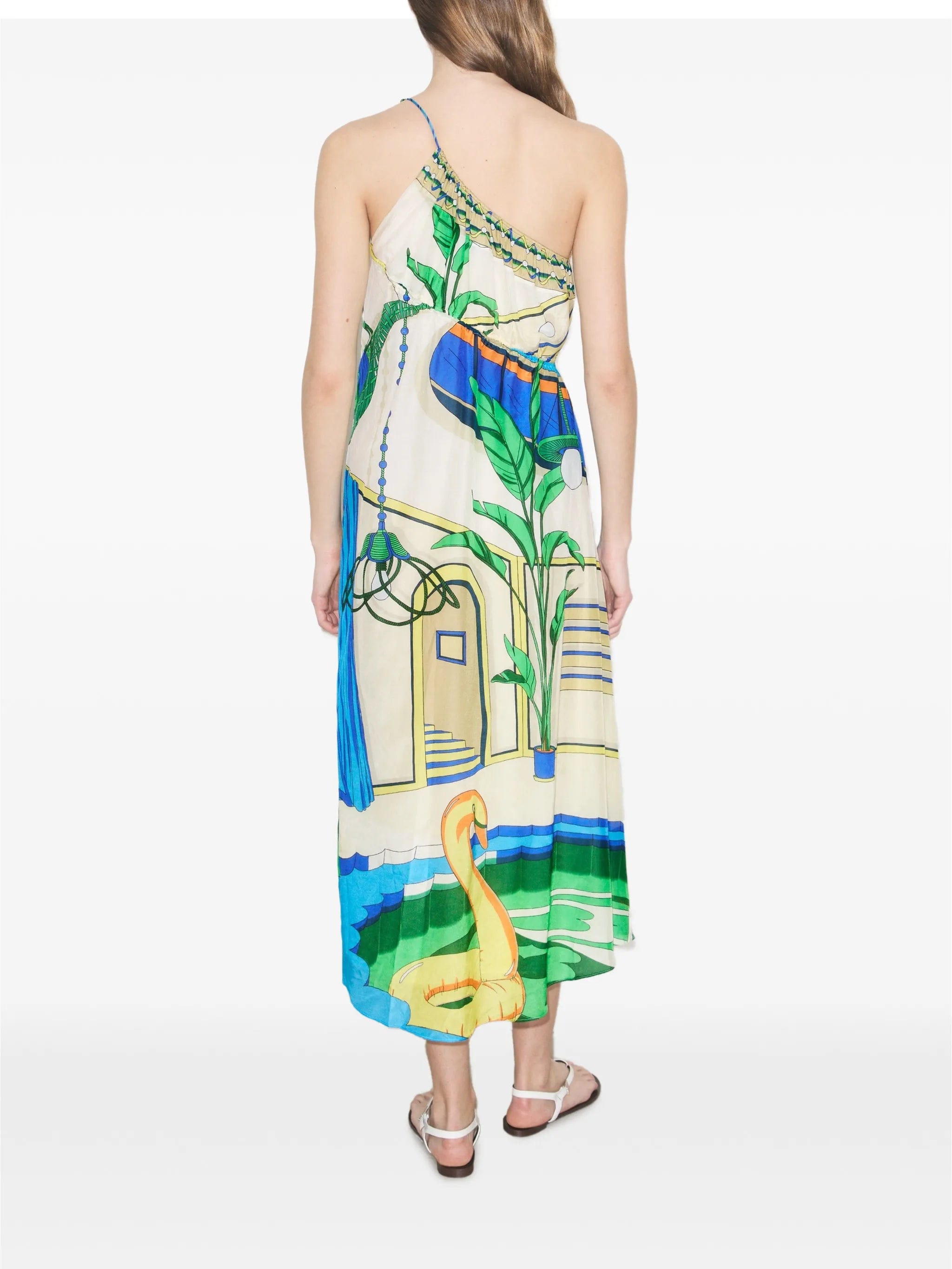 Tory Burch printed one - shoulder dress