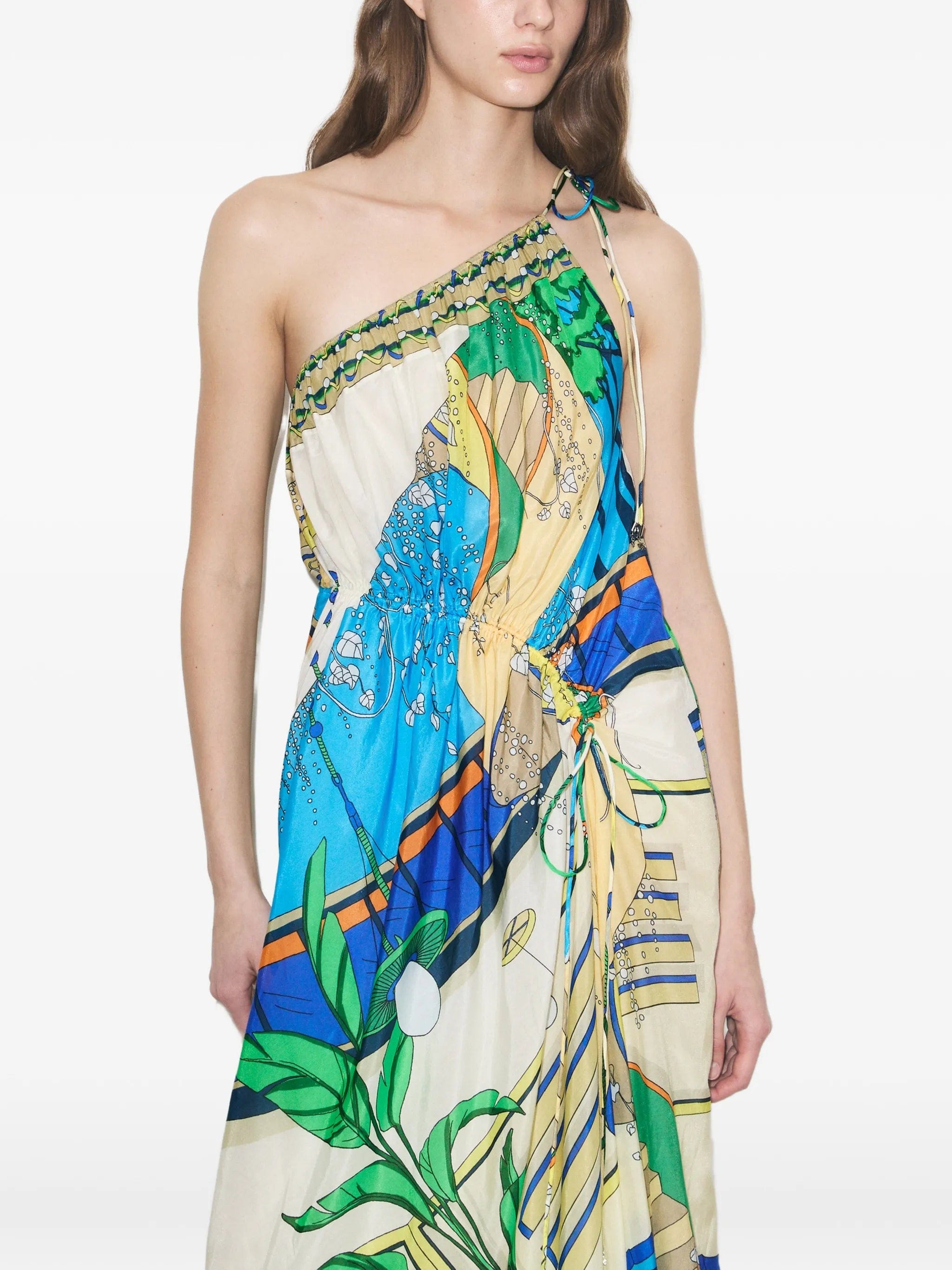 Tory Burch printed one - shoulder dress