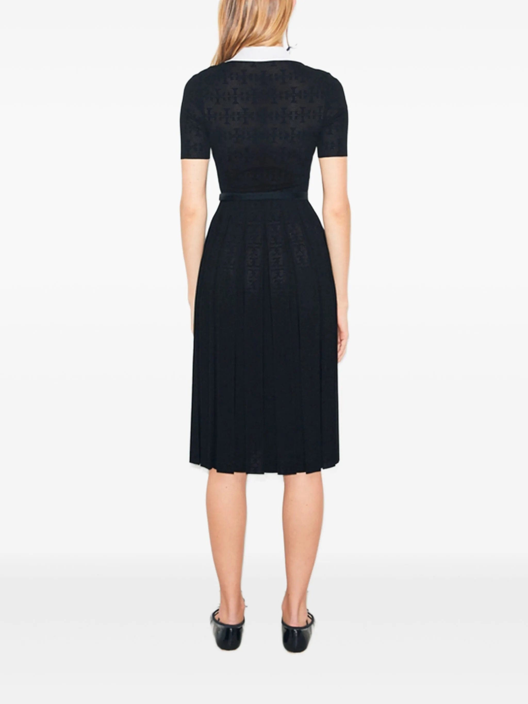 Tory Burch monogram pointelle pleated dress