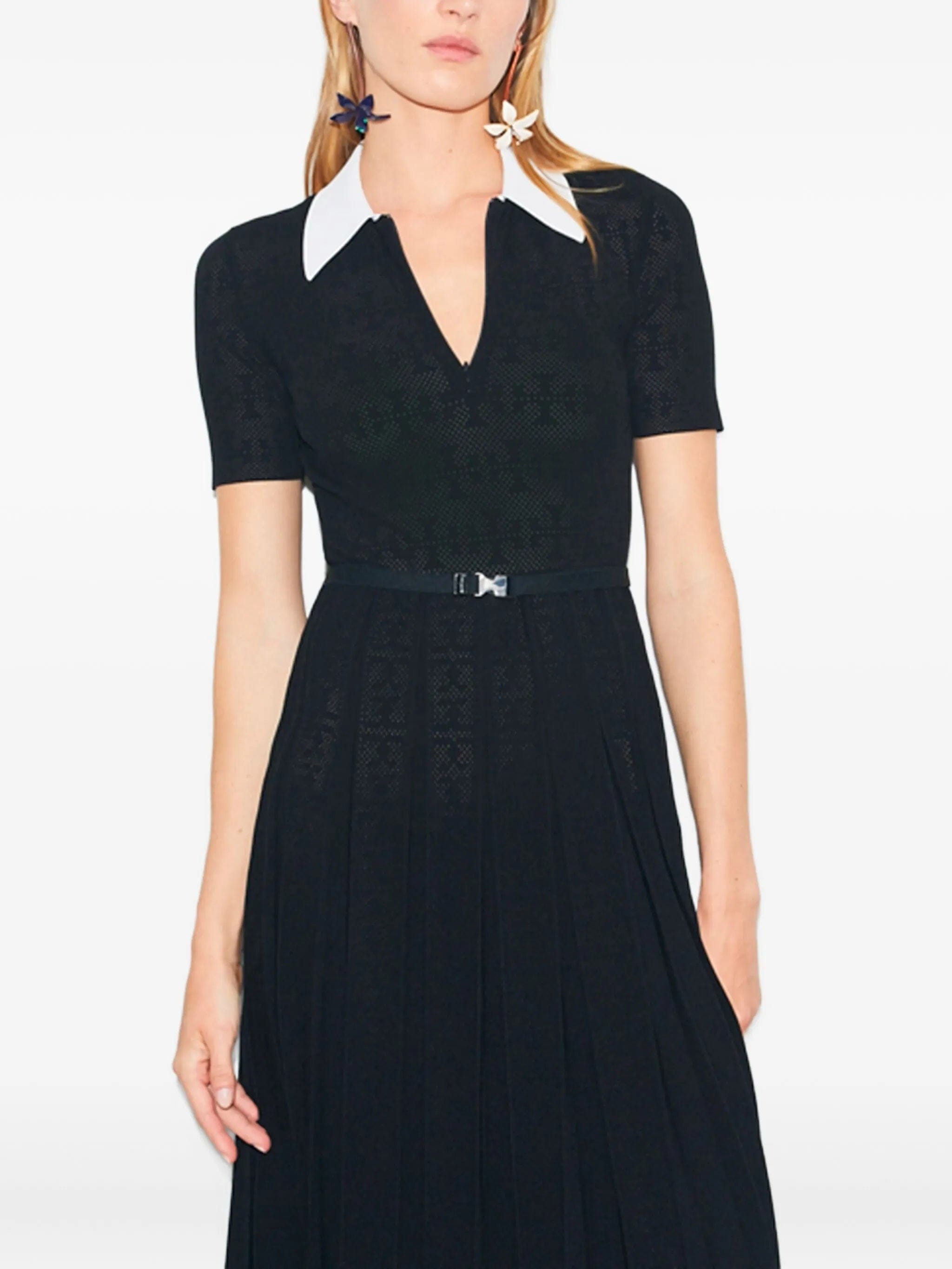 Tory Burch monogram pointelle pleated dress