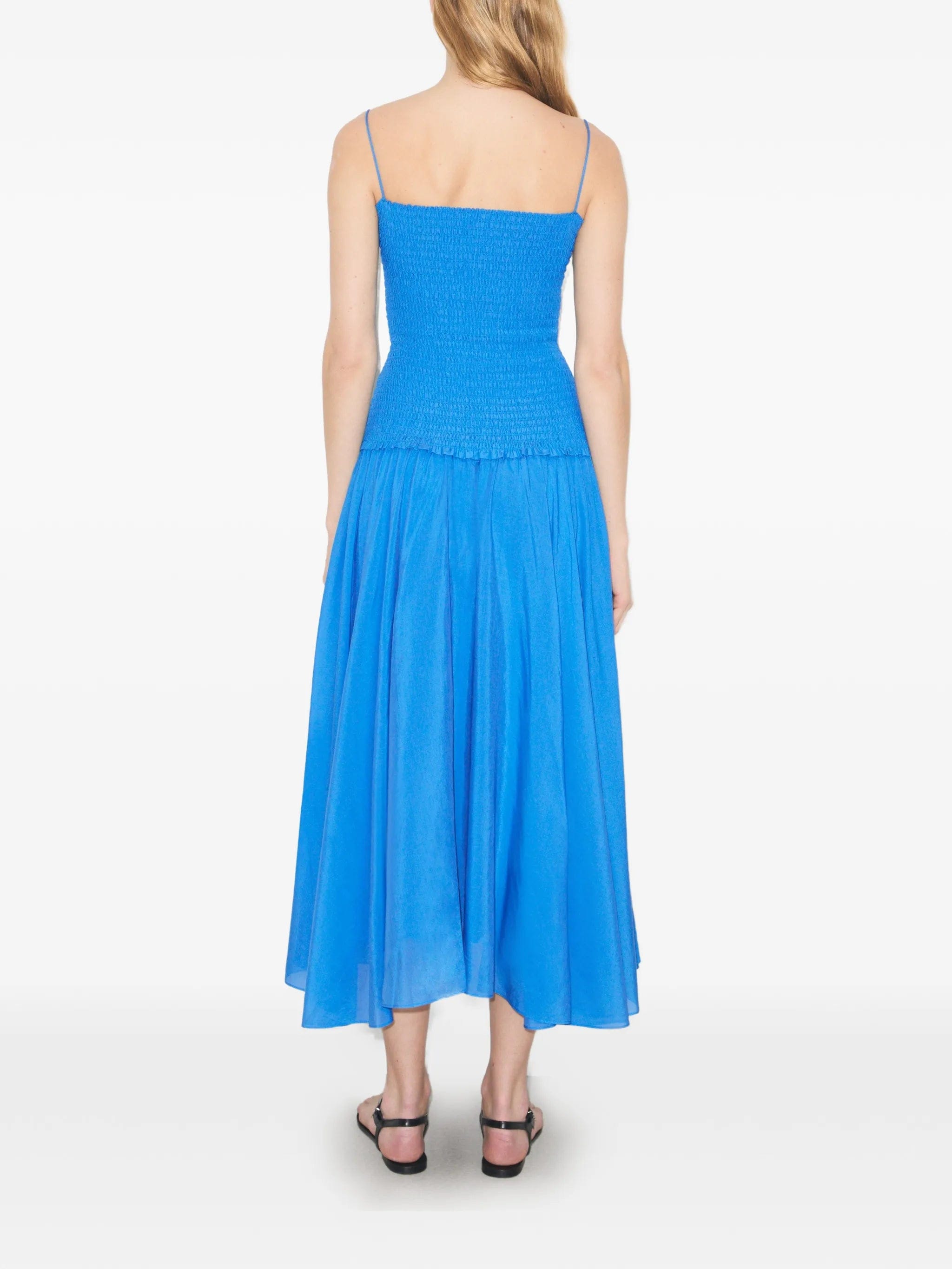 Tory Burch solid smocked dress