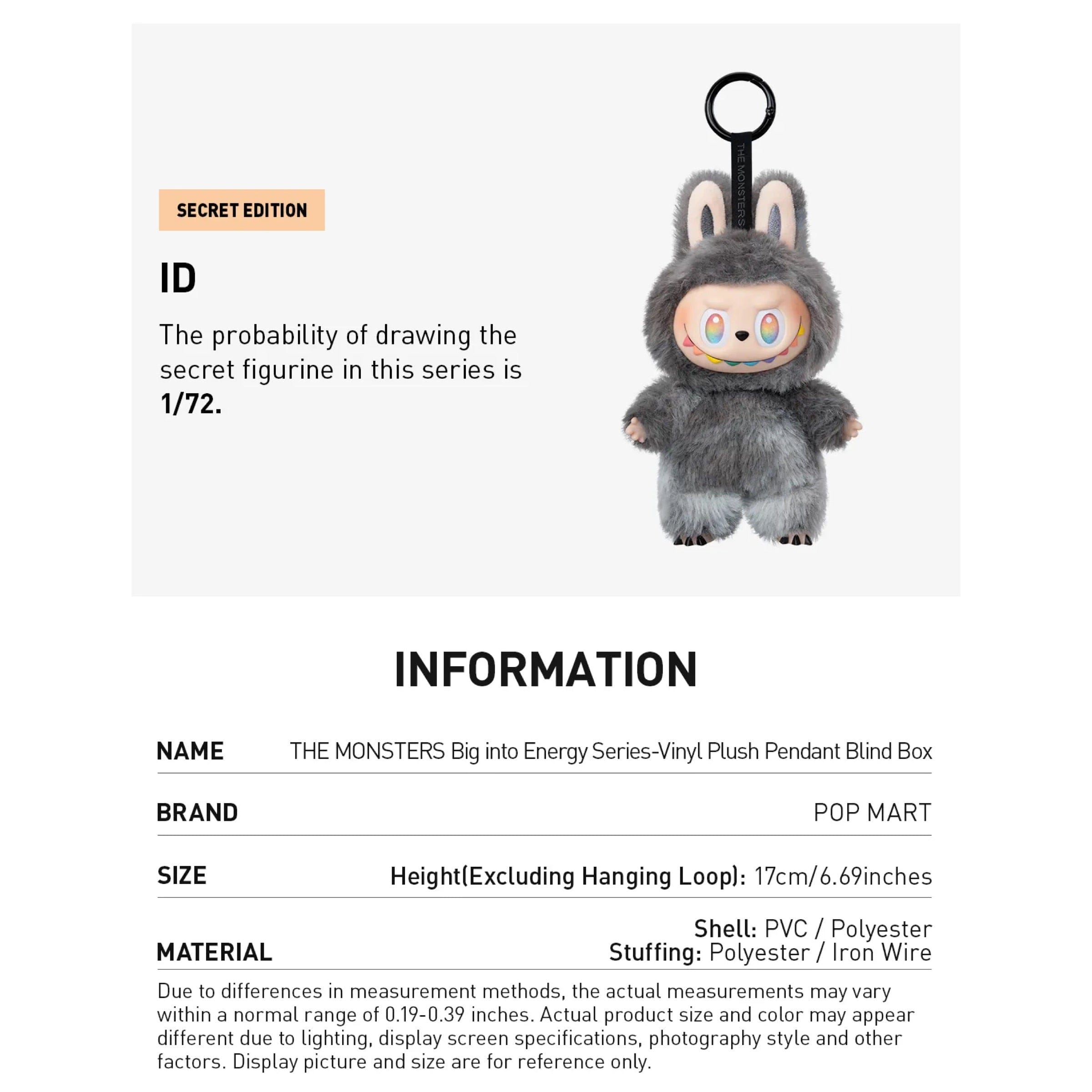 Pop Mart Labubu The Monsters V3 Big Into Energy Series Figure Blind Box