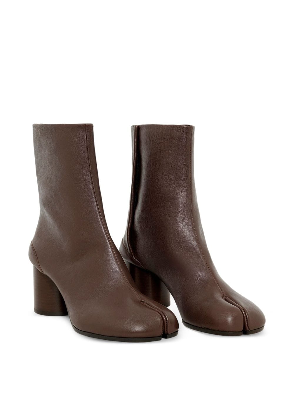 Maison Margiela Leather Tabi Boots — Brown