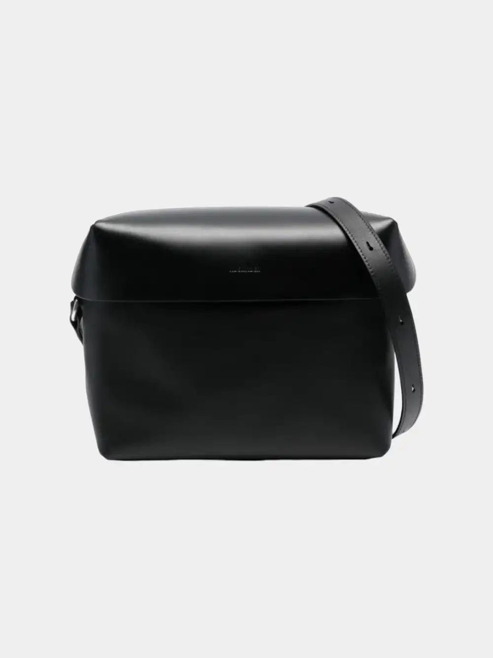 Jil Sander Sac Lid Crossbody en cuir noir
