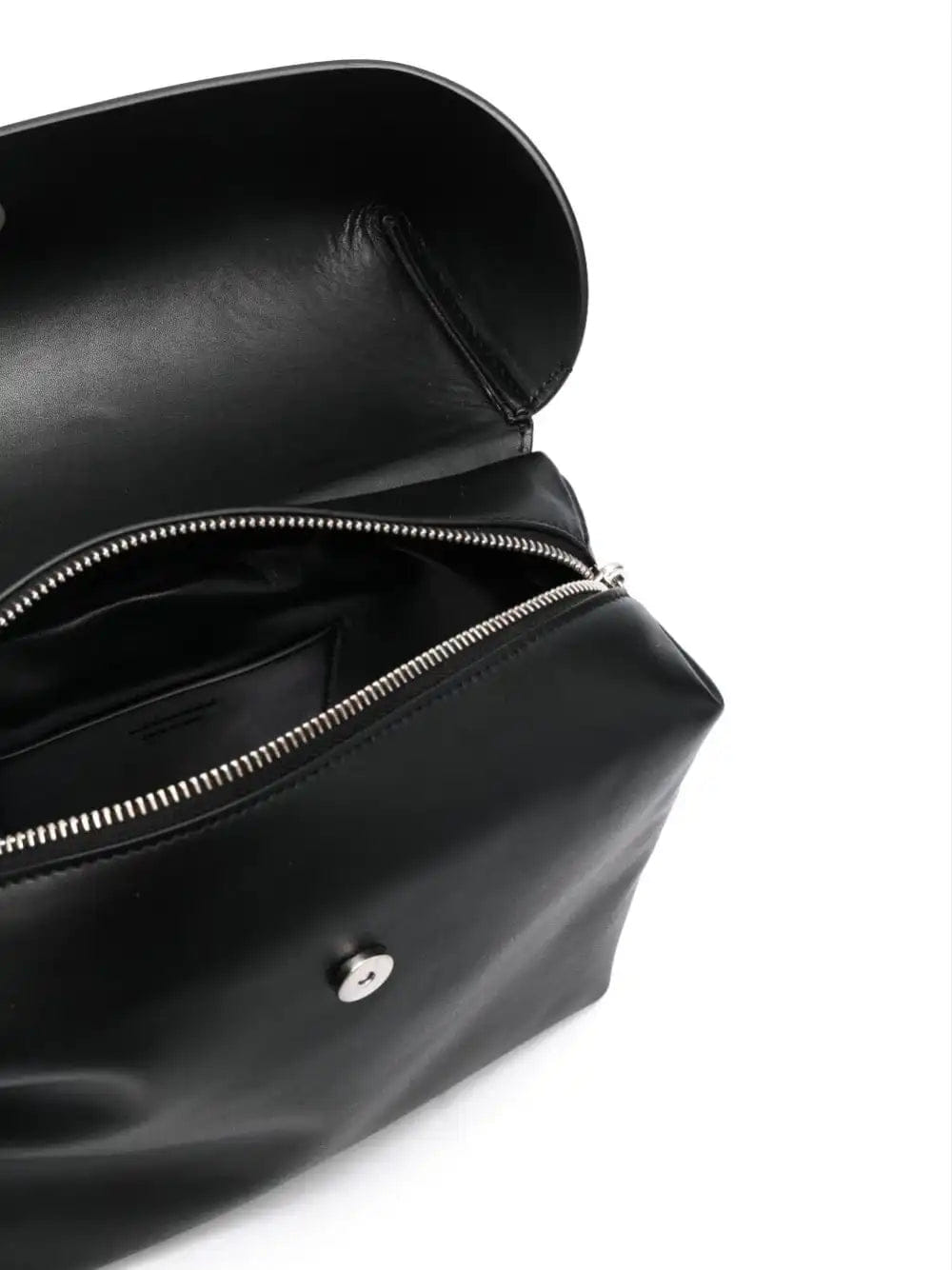 Jil Sander Sac Lid Crossbody en cuir noir