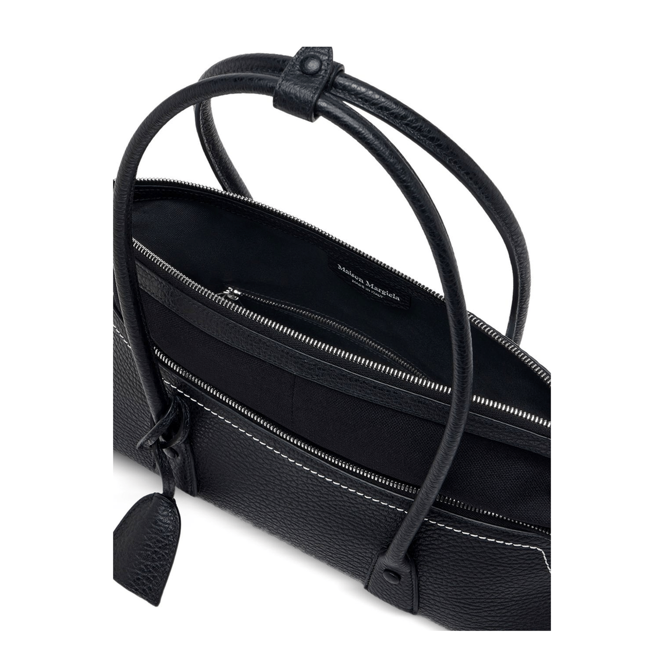 Maison Margiela 5AC Shoulder East West Calf Leather Shoulder Bag - Black