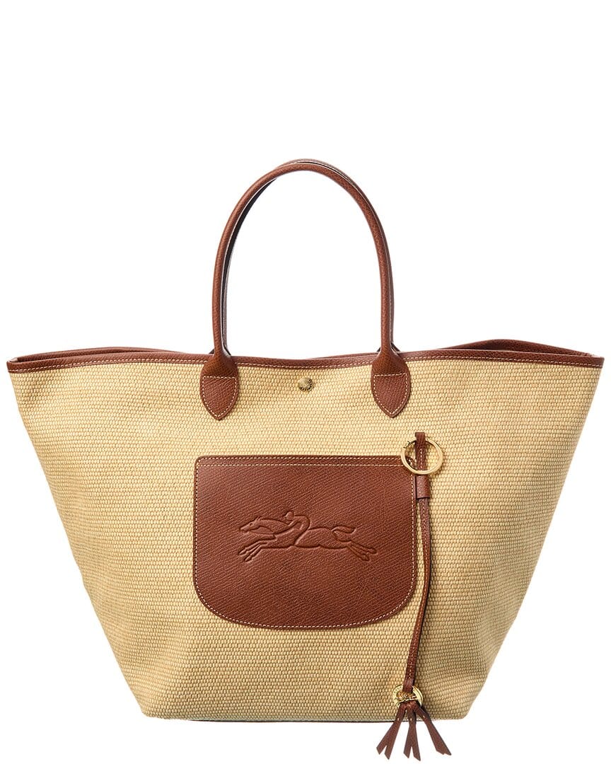 Longchamp Le Pliage Collection Large Raffia Basket Bag, Ns, Beige