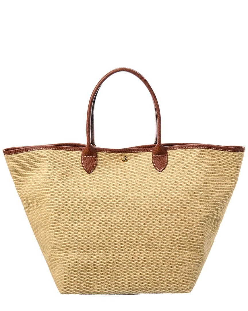 Longchamp Le Pliage Collection Large Raffia Basket Bag, Ns, Beige