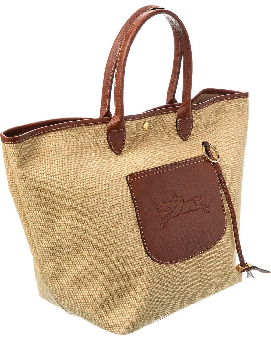 Longchamp Le Pliage Collection Large Raffia Basket Bag, Ns, Beige