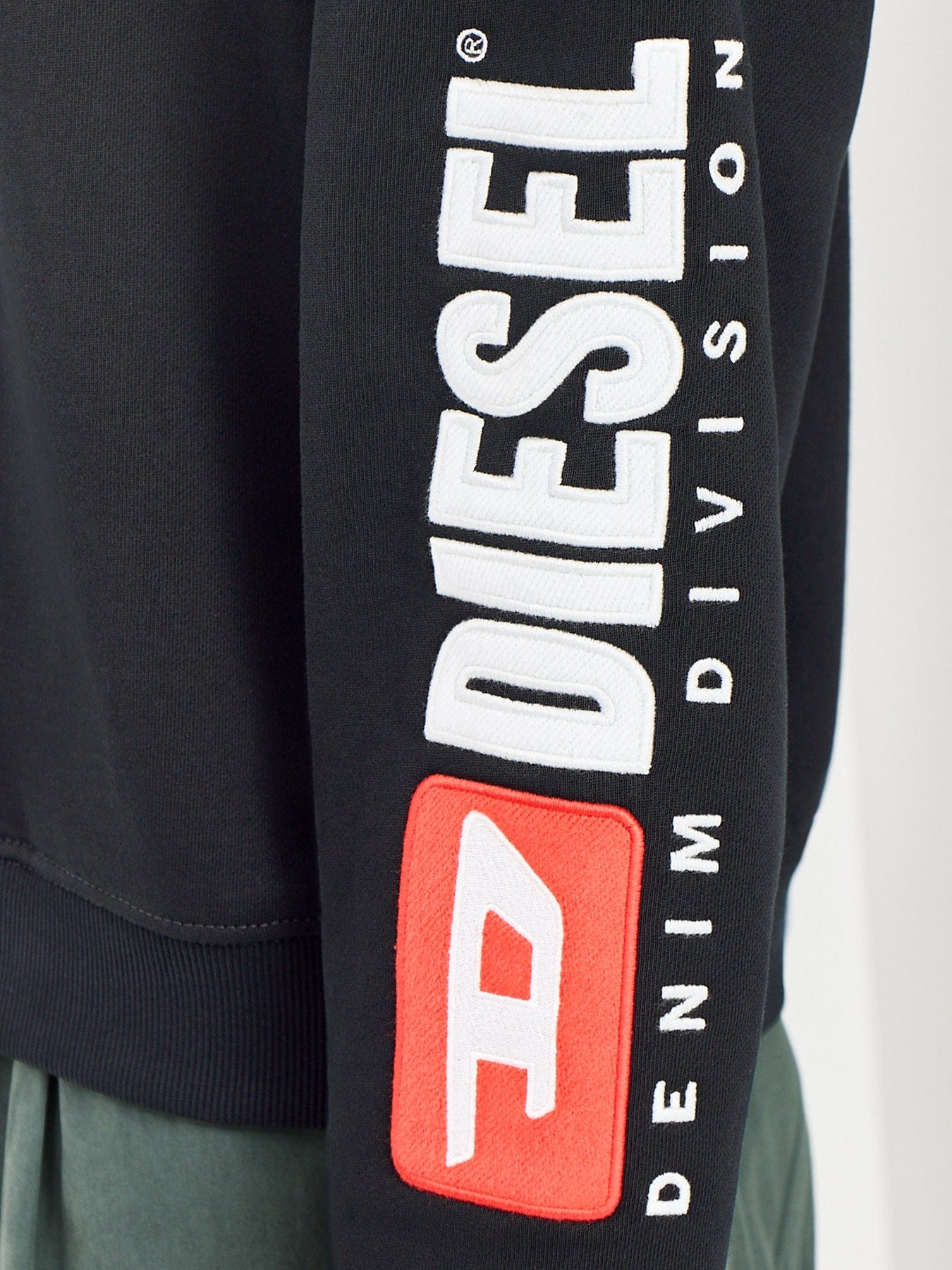 Diesel S - BOXT Diesel Logo Sleeve Sweatshirt Black