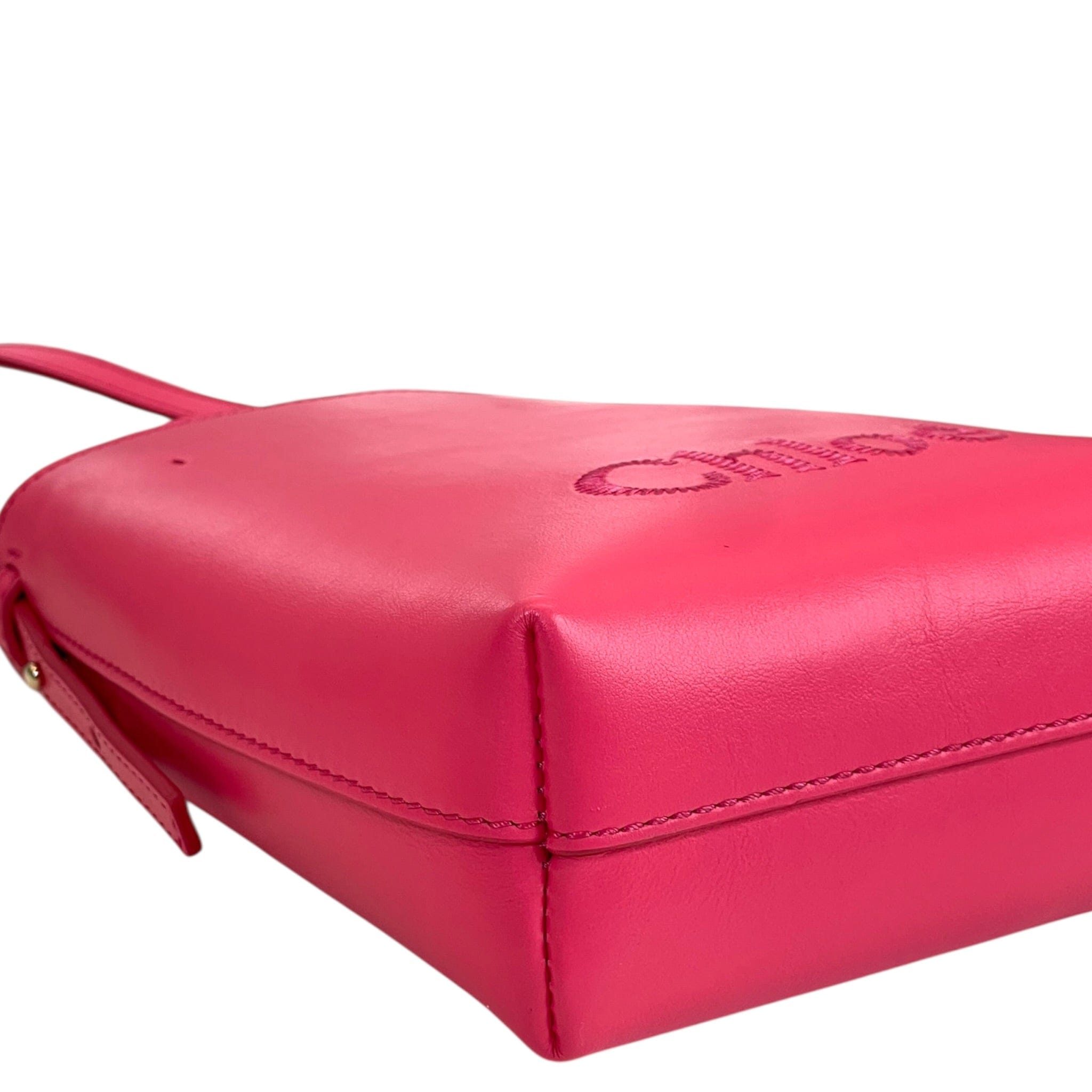 Chloé's Sense Micro Tote Bag Pink Shiny Calfskin