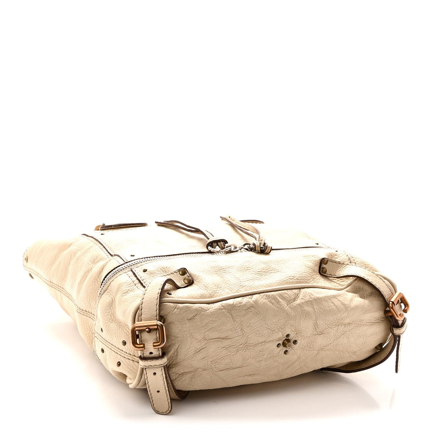 Chloe Grained Calfskin Paddington Shopping Tote Beige
