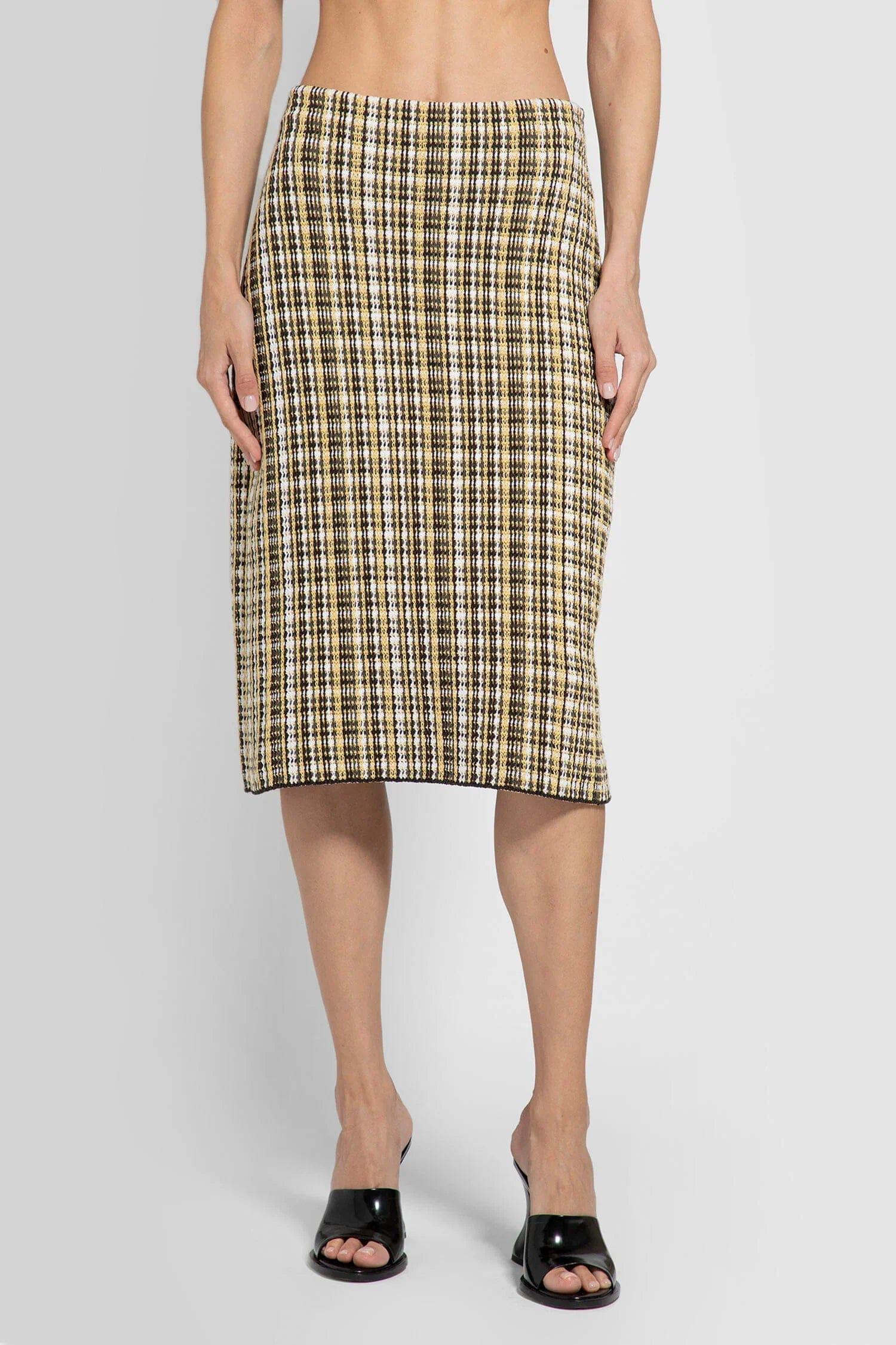 Bottega Veneta Check Jacquard Midi Skirt