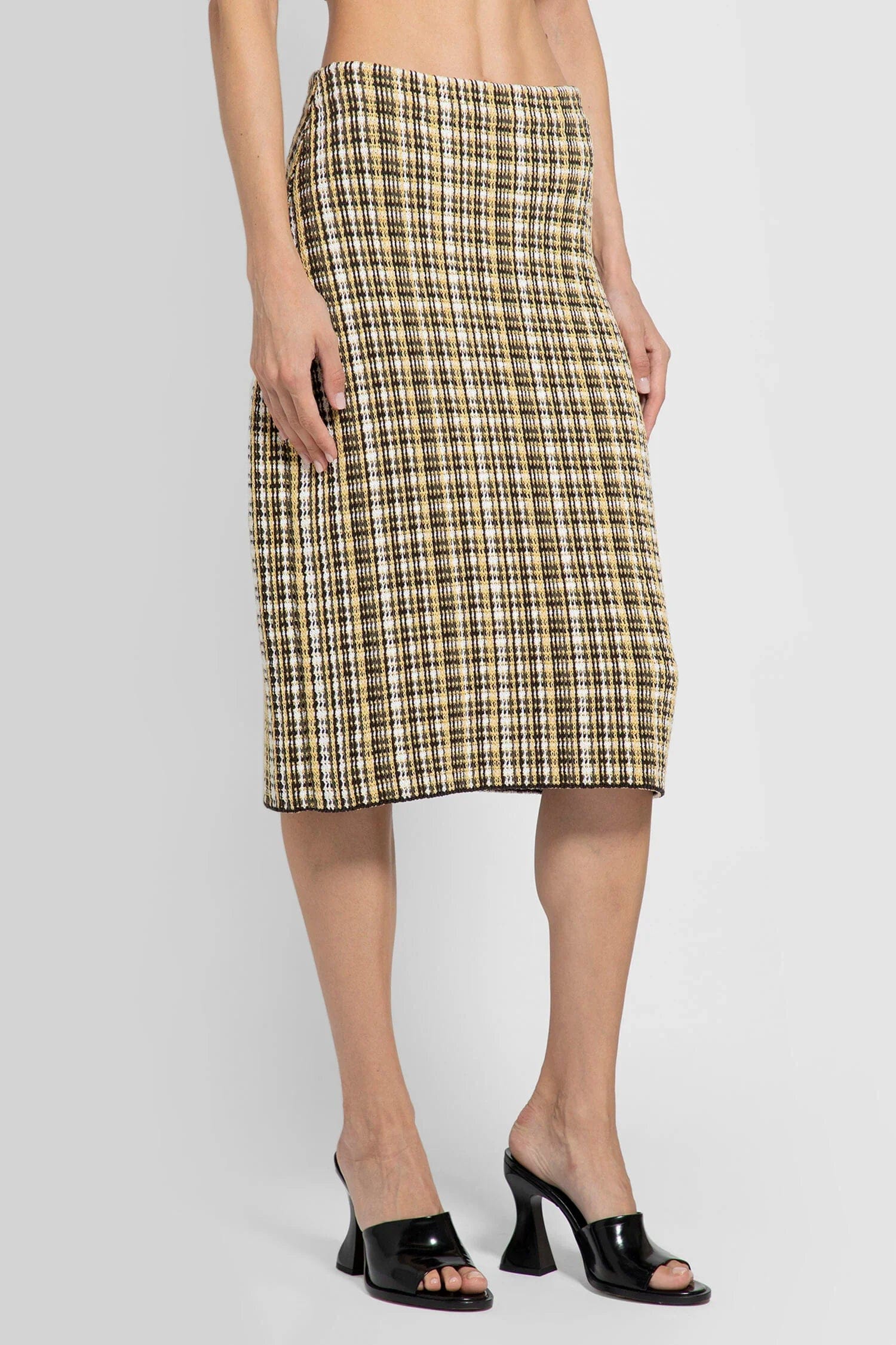 Bottega Veneta Check Jacquard Midi Skirt