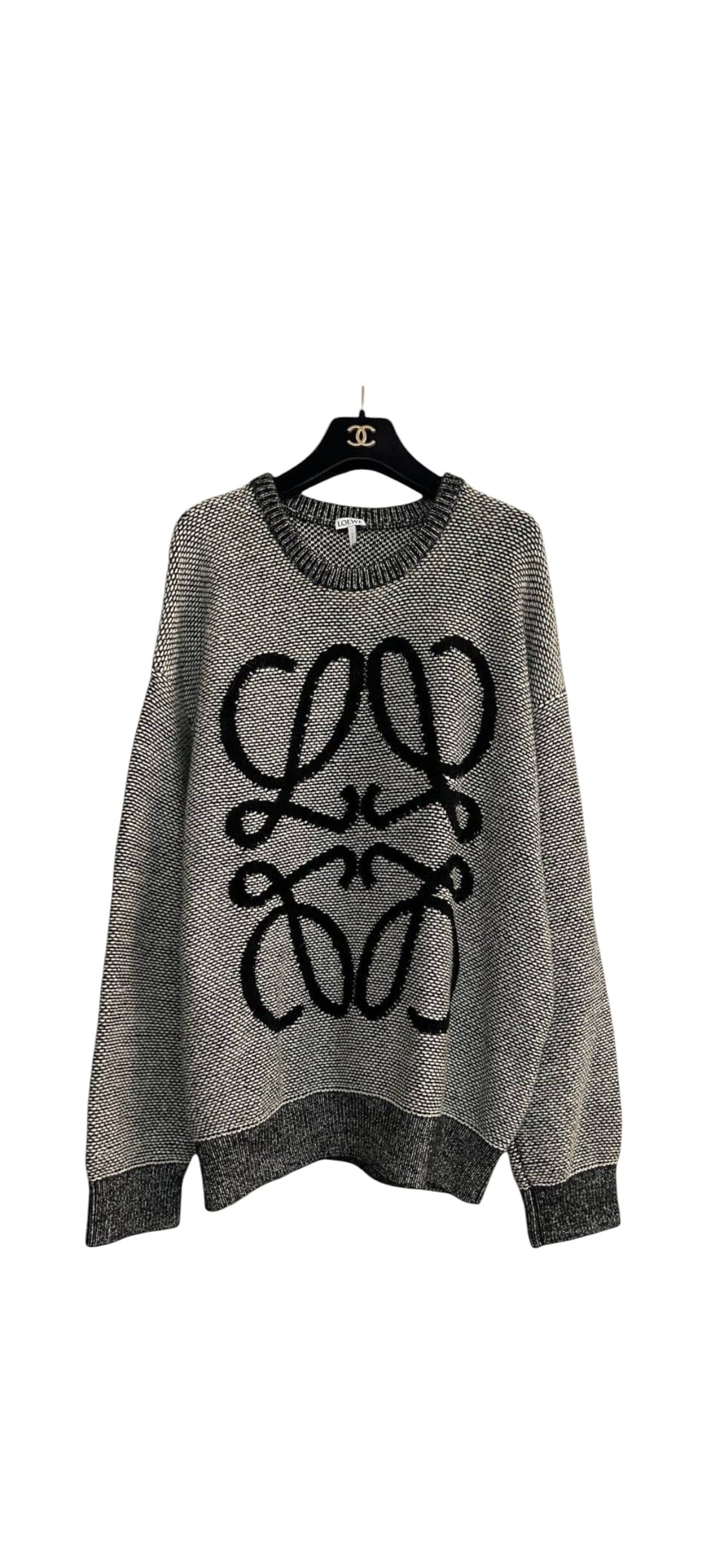 Loewe Anagram Oversized Jumper Grey/Black Sz S DLT8242