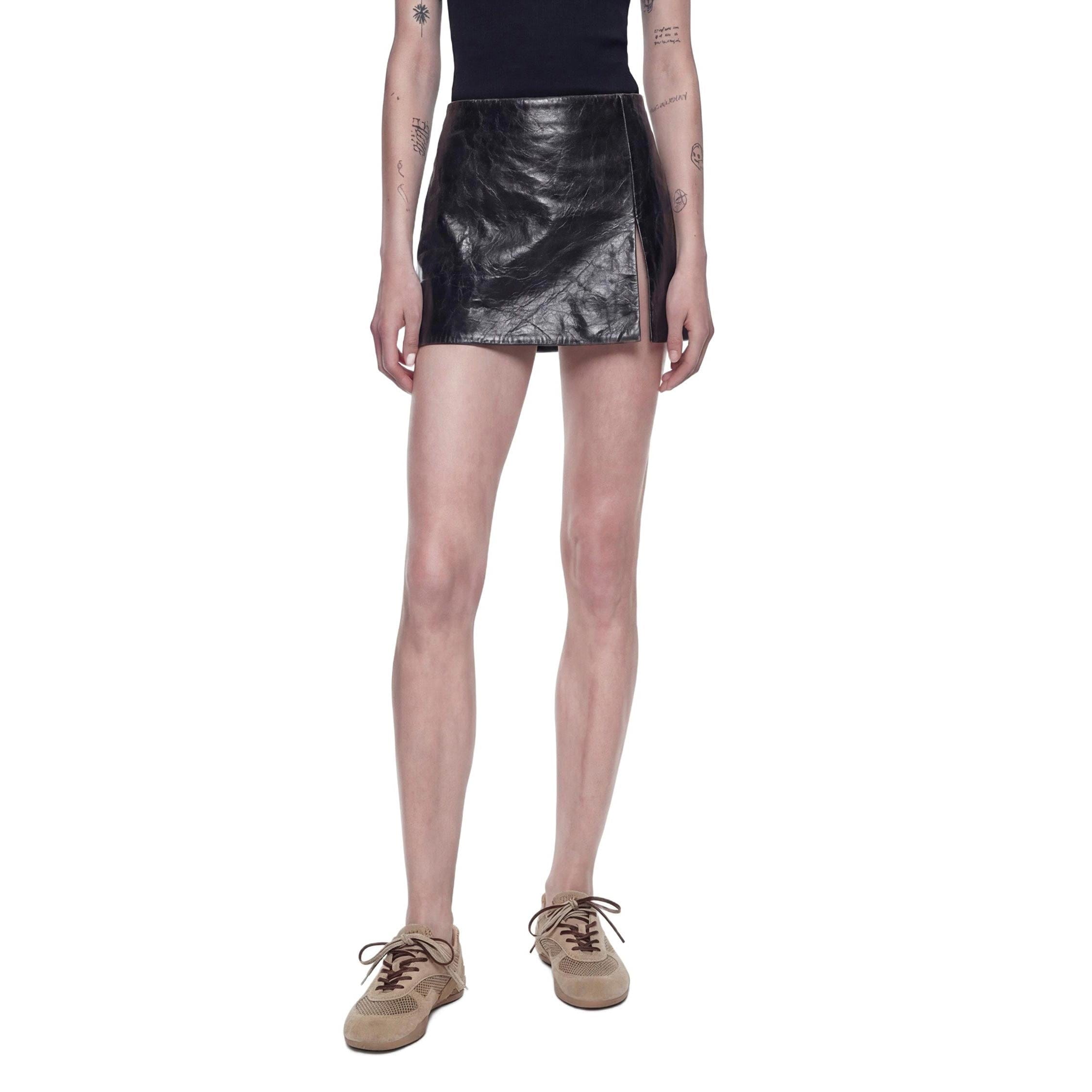 MIU MIU Leather Mini Skirt