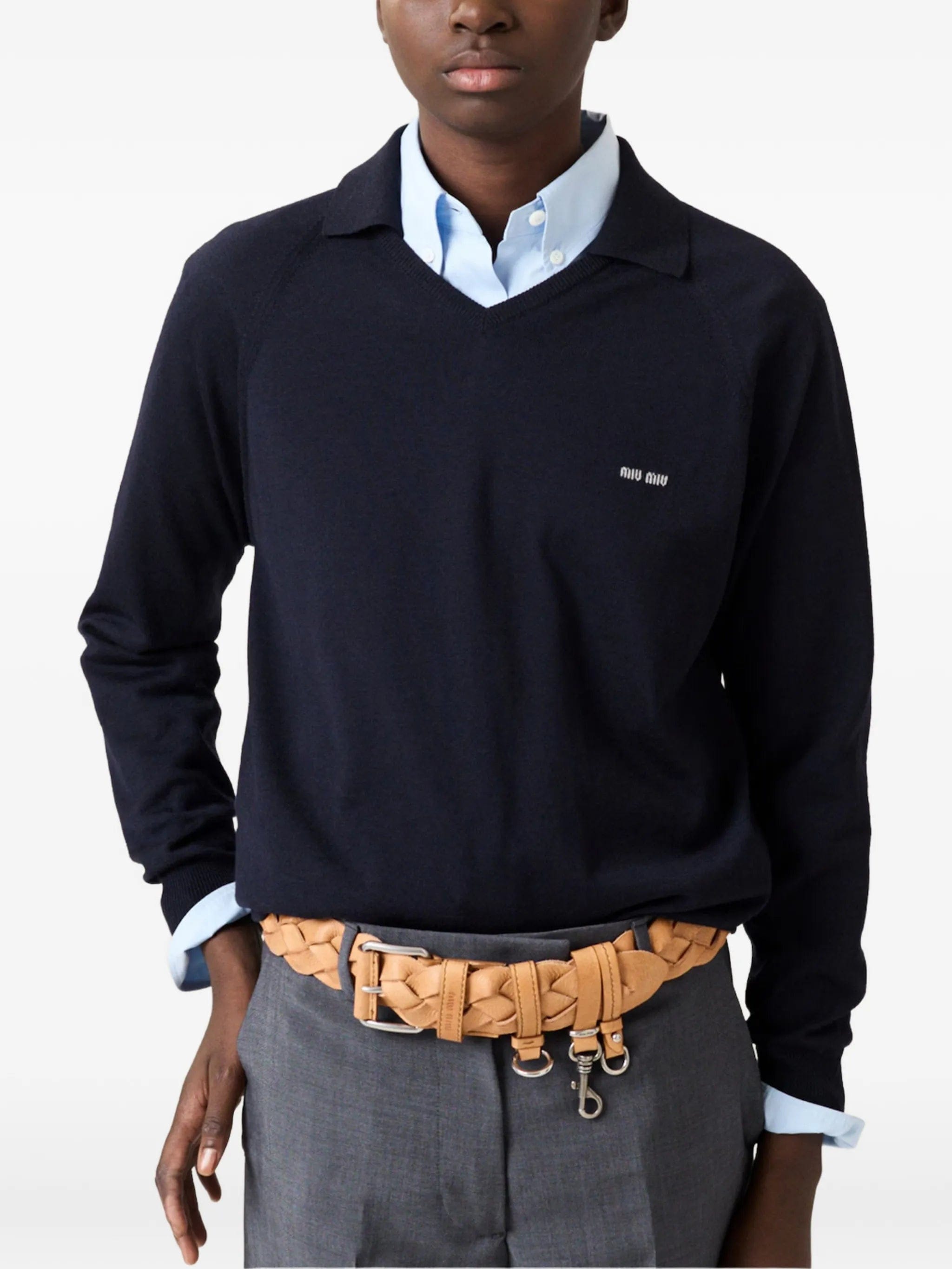 Miu Miu knit collar sweater