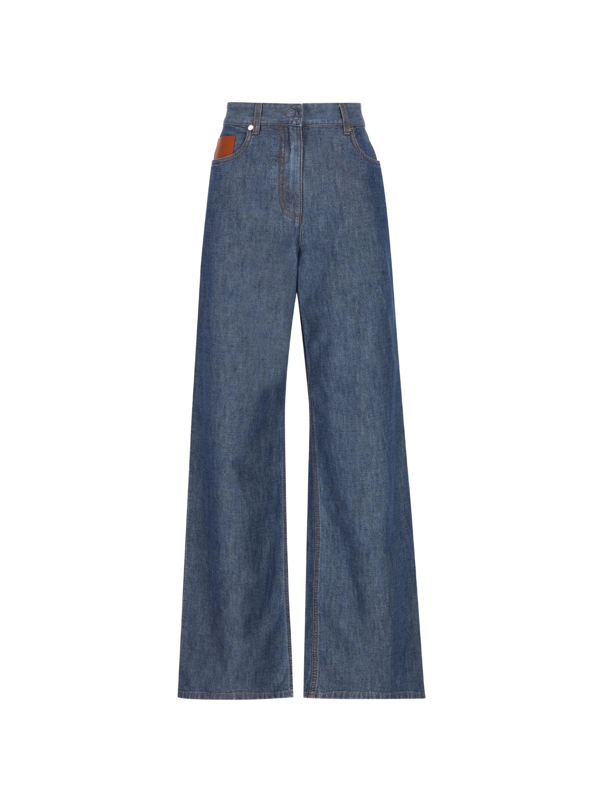 Fendi logo - patch wide - leg trousers