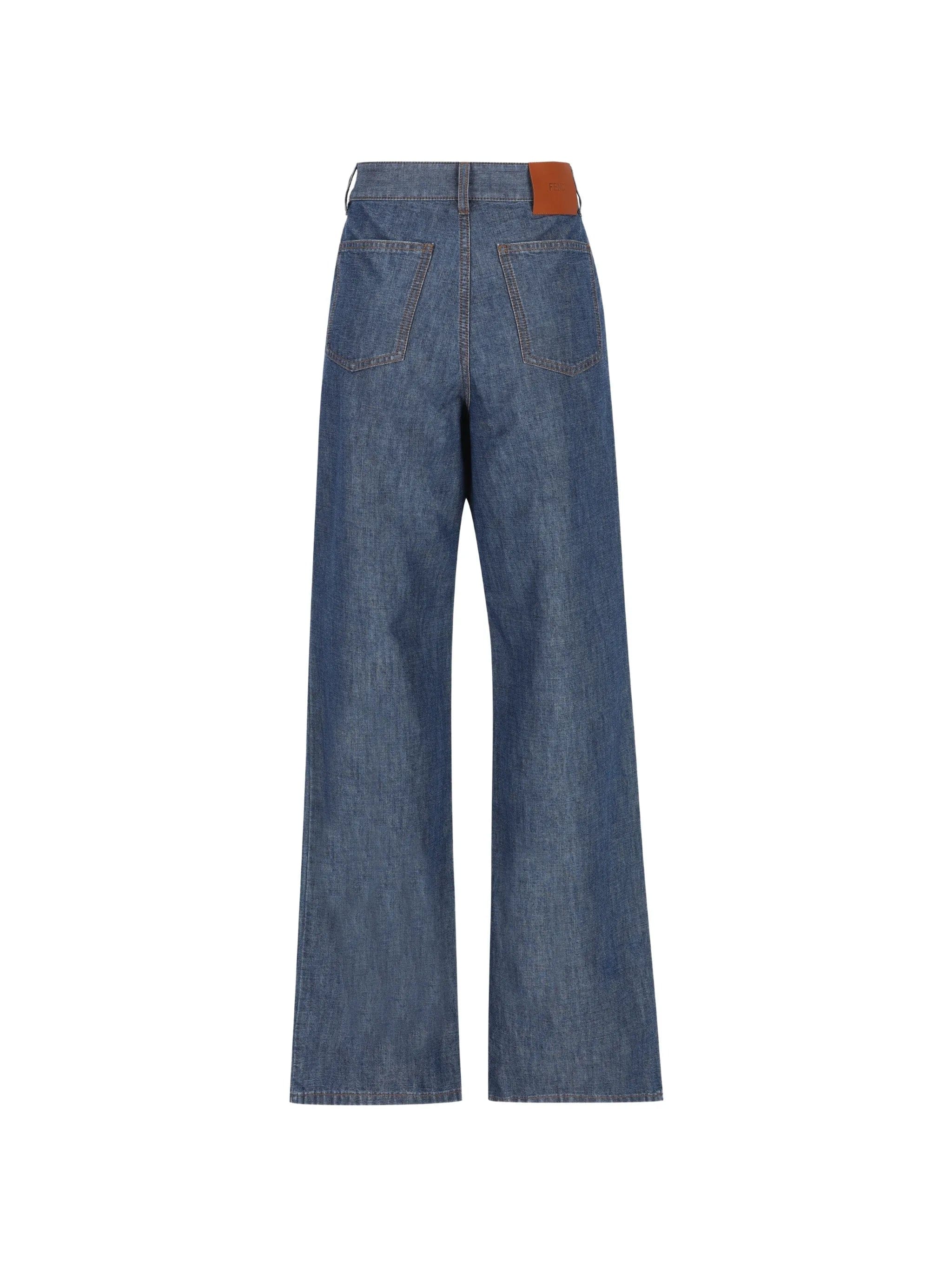 Fendi logo - patch wide - leg trousers