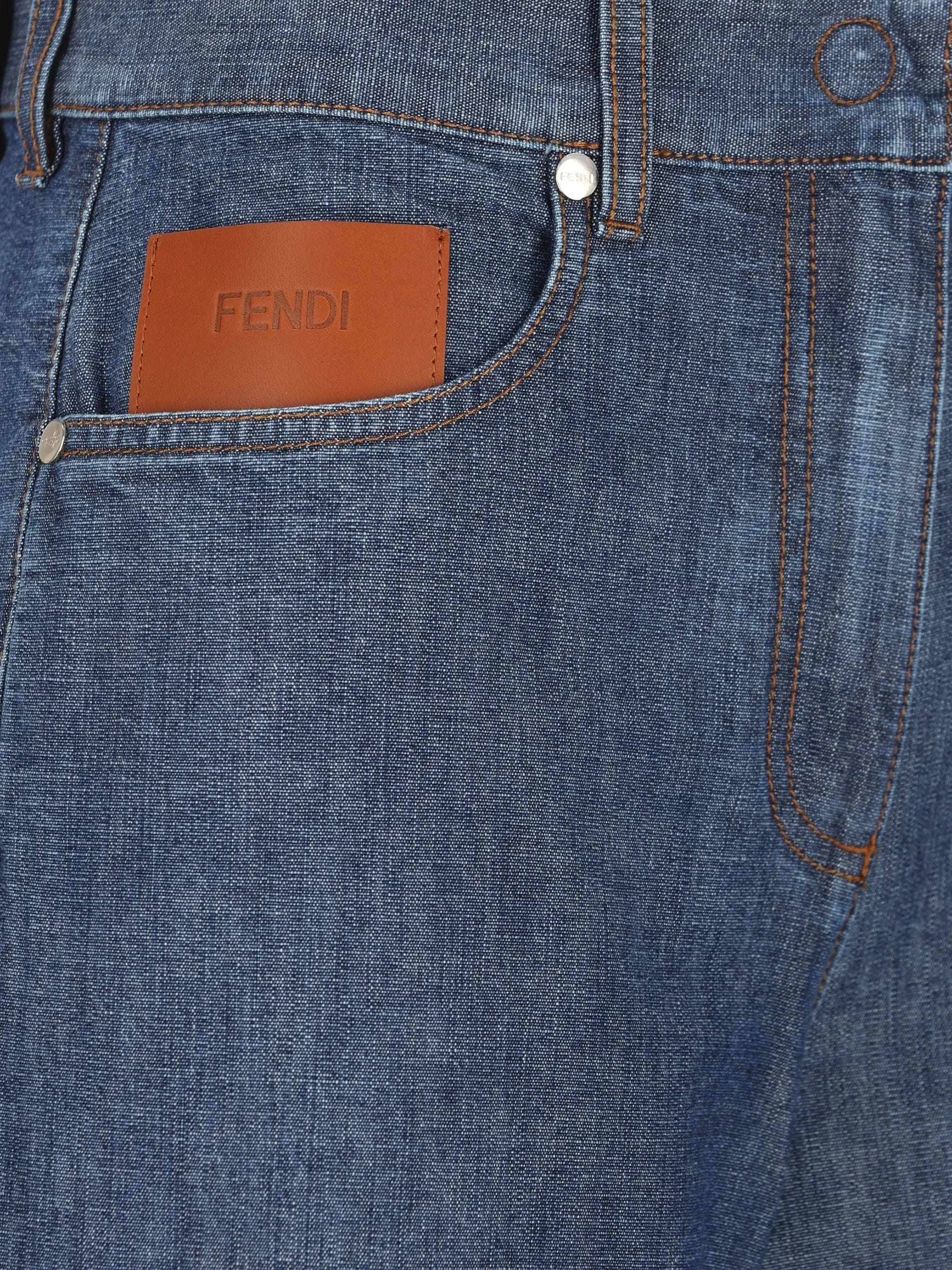 Fendi logo - patch wide - leg trousers