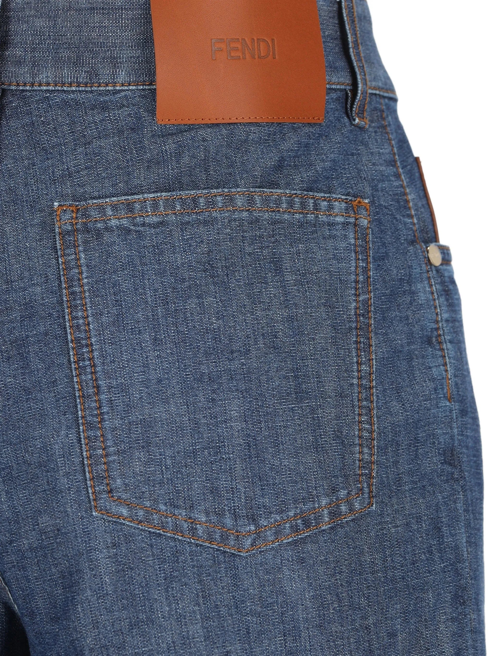 Fendi logo - patch wide - leg trousers