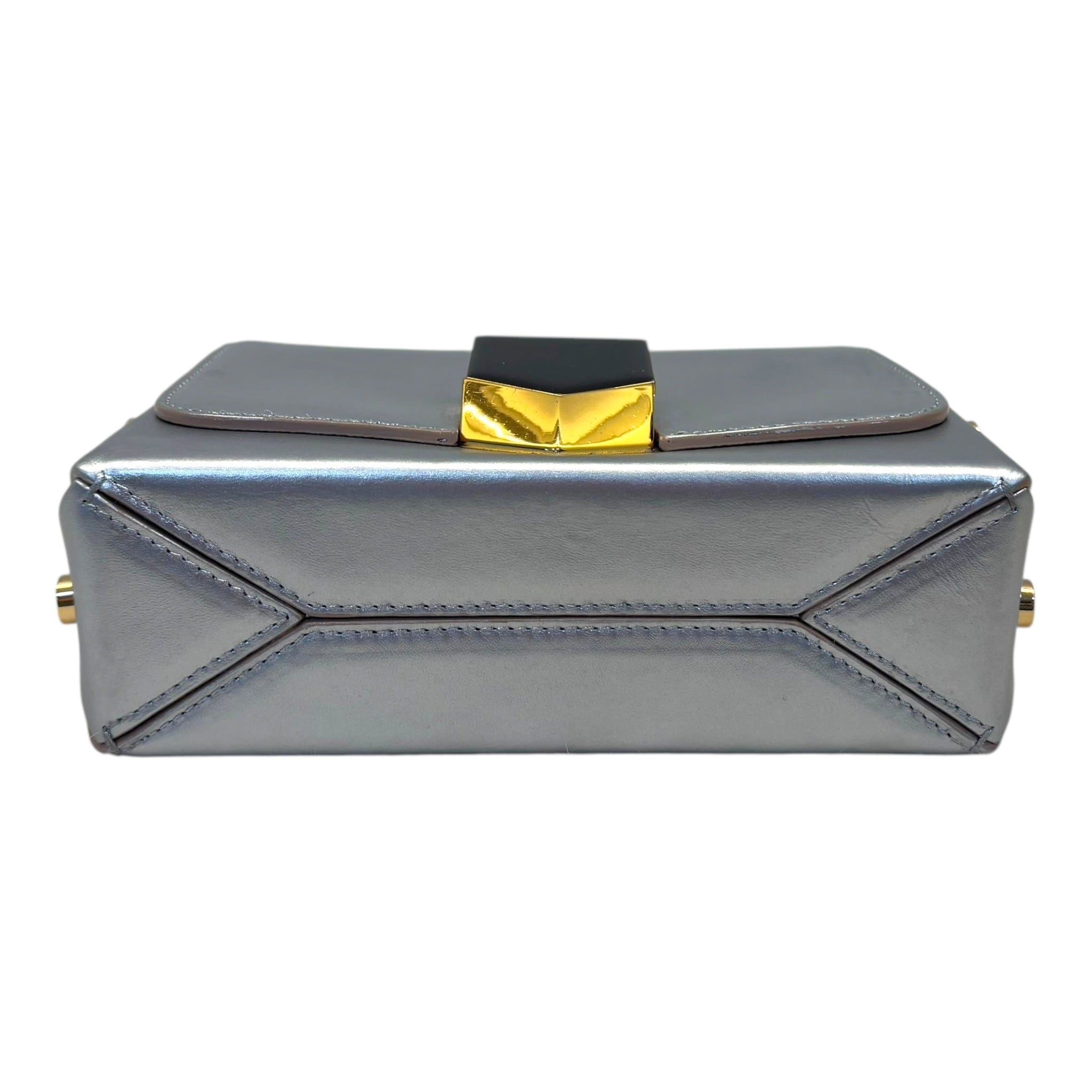 Jimmy Choo Grey Leather Lockett City Shoulder Bag