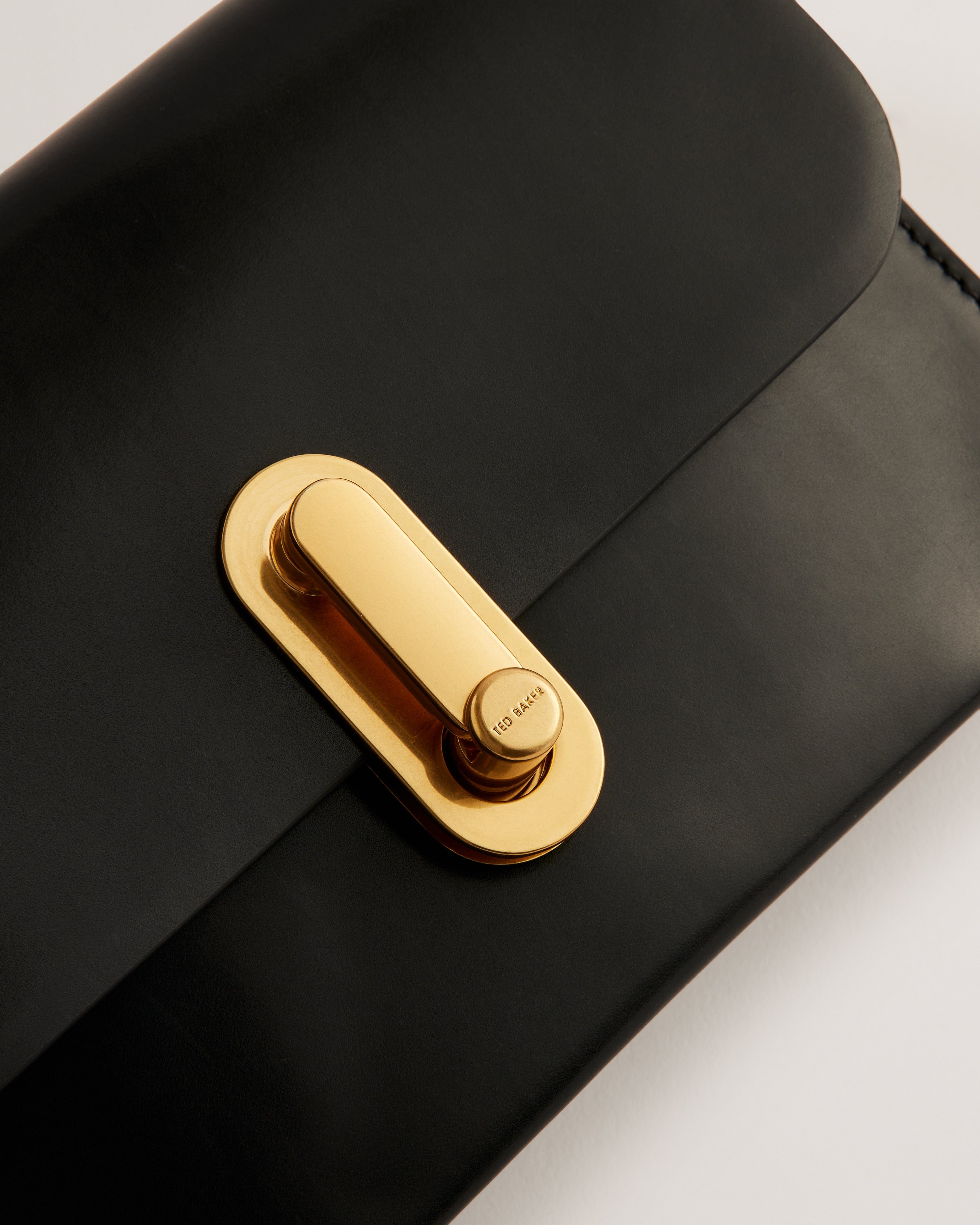 Ted Baker Kkaysa Polished Small Leather Crossbody Bag Black